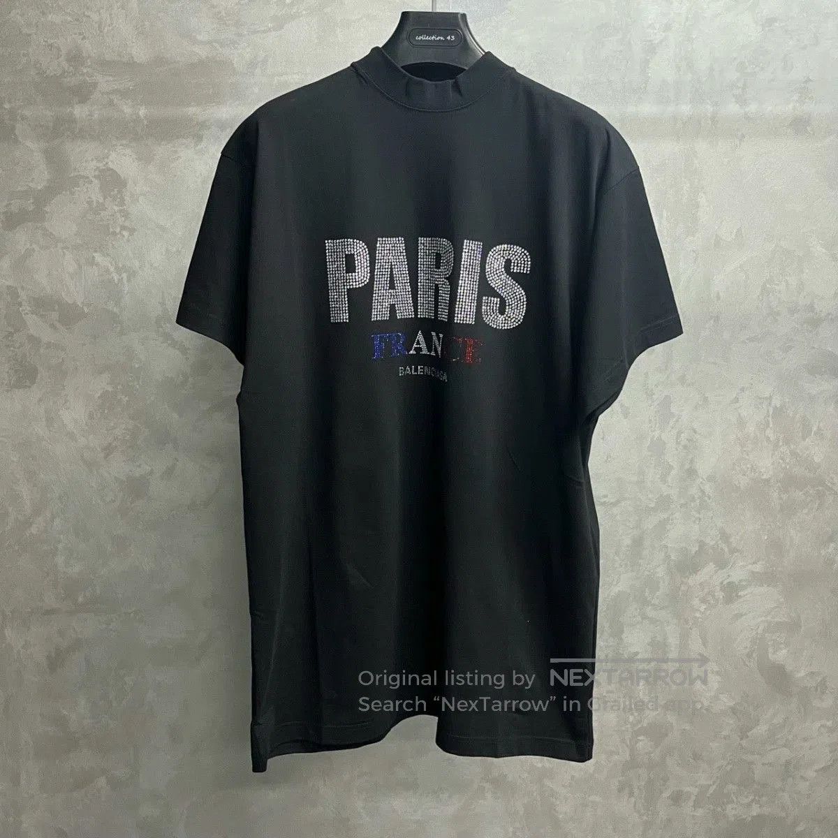 Balenciaga Balenciaga Black Logo Rhinestone Short Sleeve T-shirt. Size US S / EU 44-46 / 1 - 2 Thumbnail