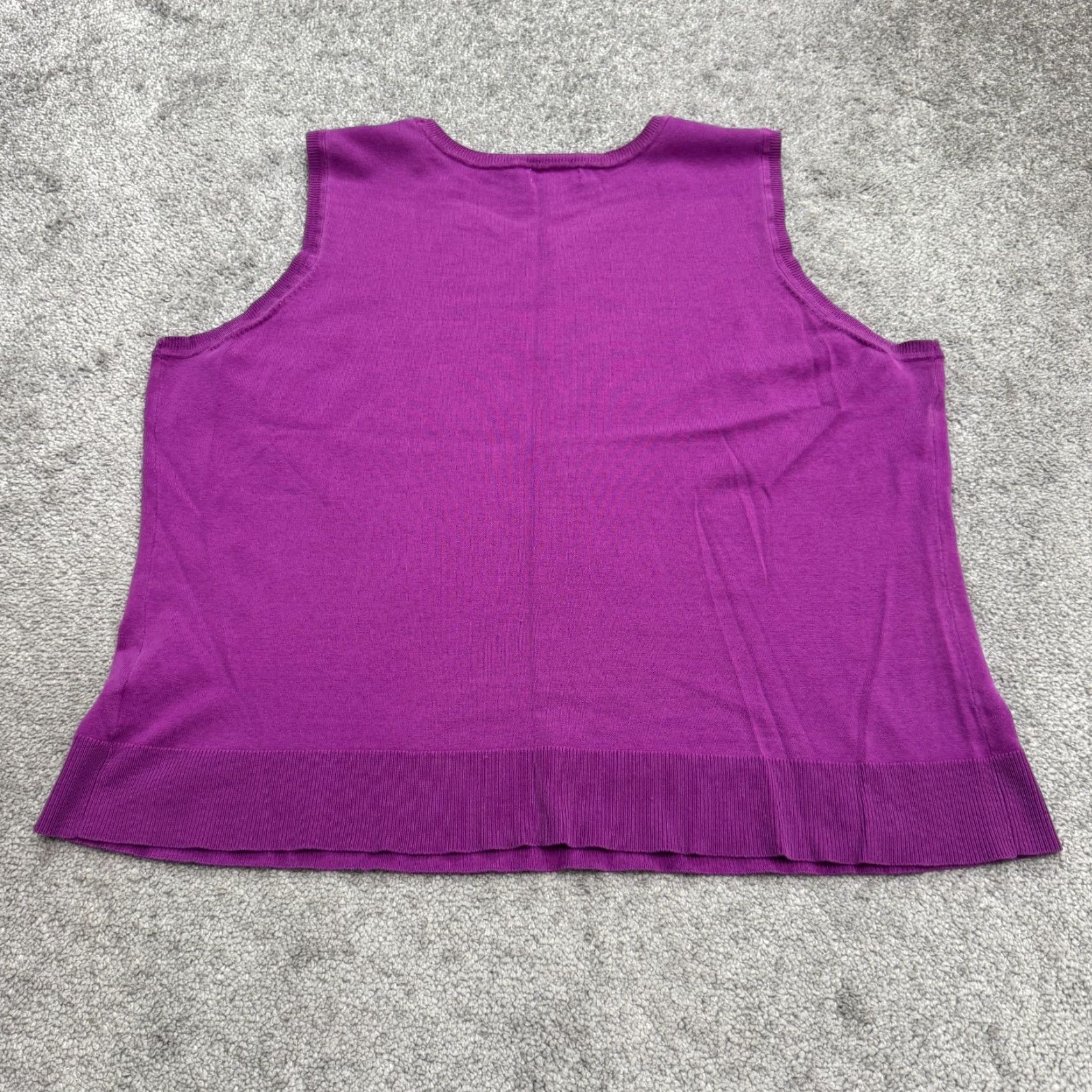 Charter Club VINTAGE Charter Club Y2K Silk Blend Knit Tank Top Women 2X Purple Crew Neck Casual Vest Size XXL / US 16-18 / IT 52-54 - 2 Thumbnail