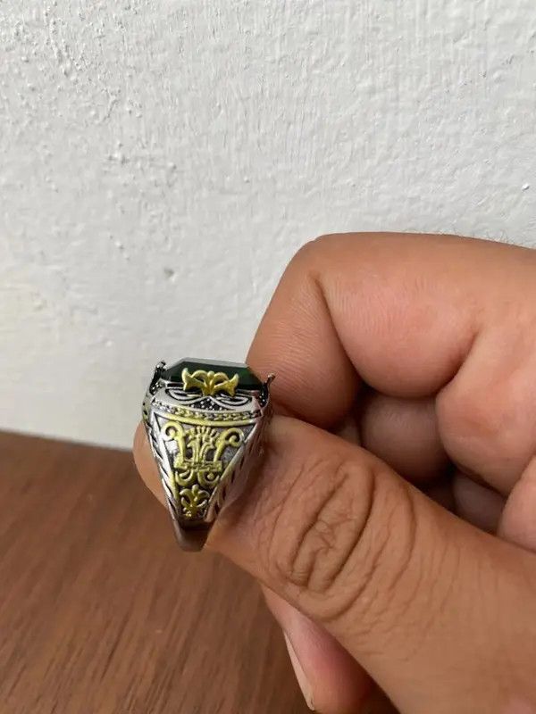 Other Mystic Zircon Green Color Carved Ring (size 7-12) Size ONE SIZE - 3 Thumbnail