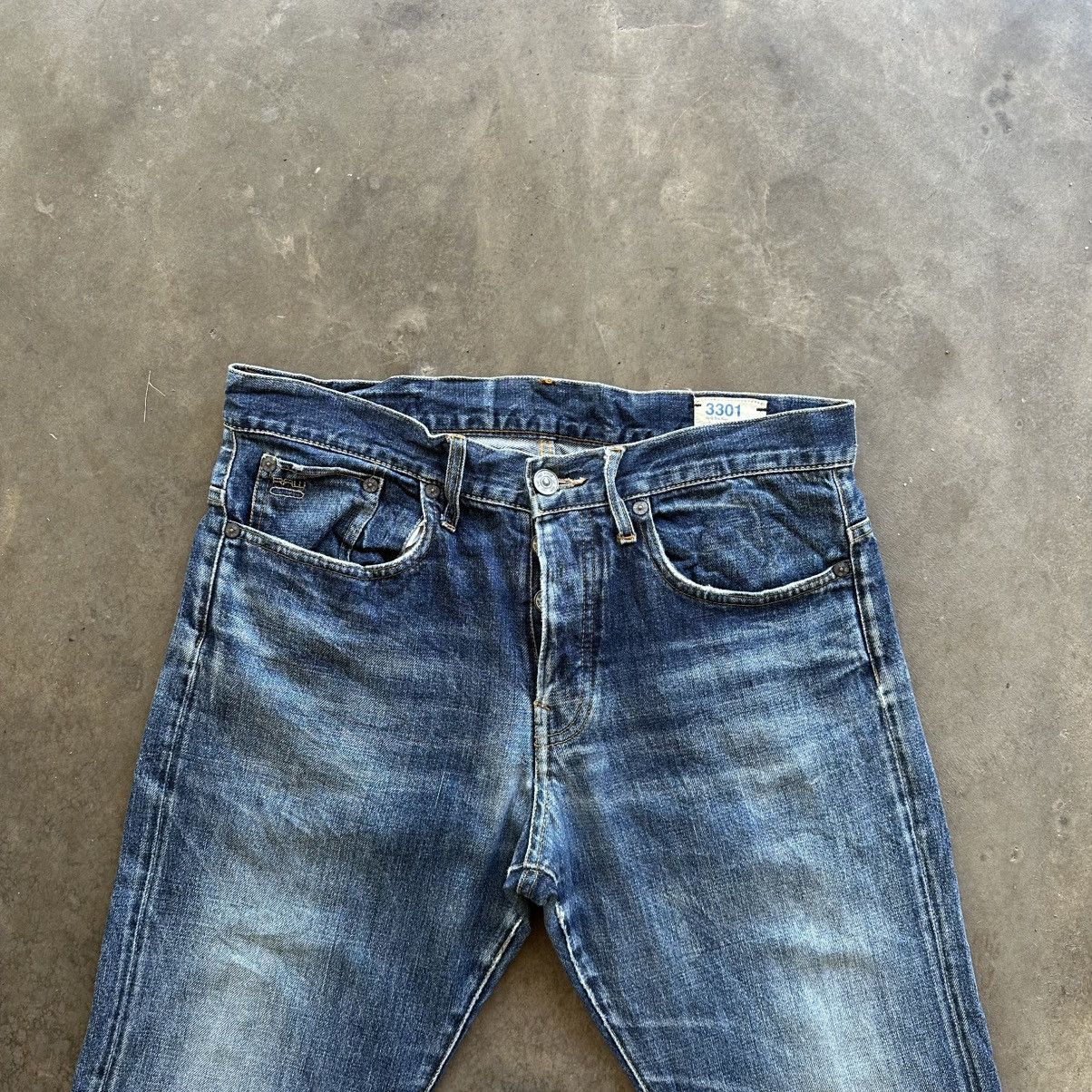 Japanese Brand Vintage G-Star Raw Faded Denim Jean Pant W33 Size US 33 - 3 Thumbnail