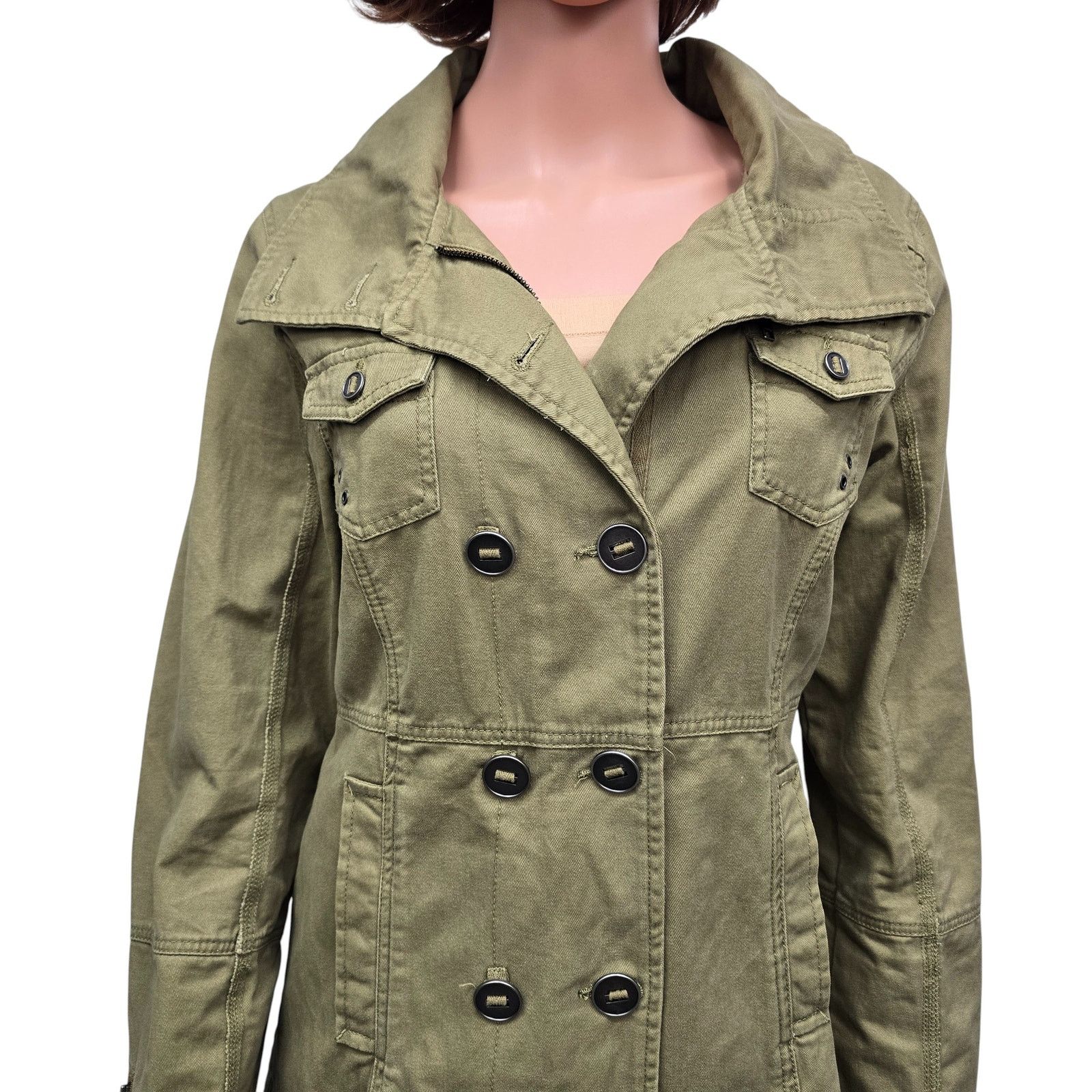 Hurley Hurley Hooded DoubleBreasted Military Jacket Full zip Button Size M / US 6-8 / IT 42-44 - 8 Thumbnail