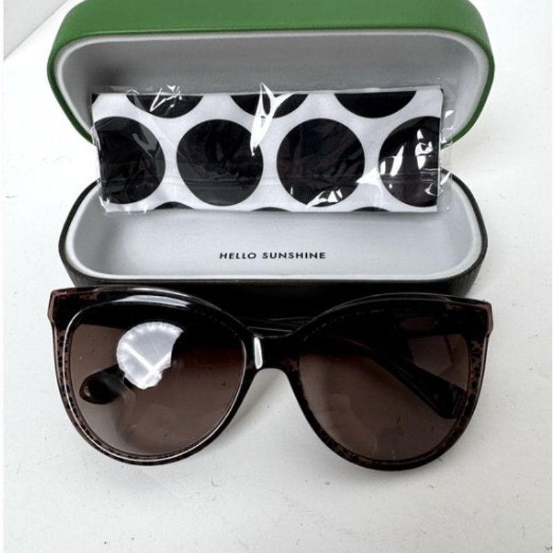 Kate Spade Kate Spade Brown Pattern 56mm Daesha Cat Eye Sunglasses Size ONE SIZE - 1 Thumbnail
