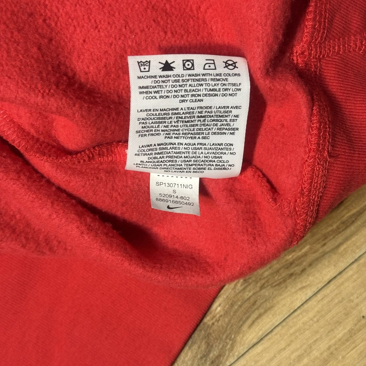 Nike × Vintage Vintage 90s Nike Big Swoosh Red Zip Up Hoodie Women’s S Y2K Size US S / EU 44-46 / 1 - 5 Thumbnail