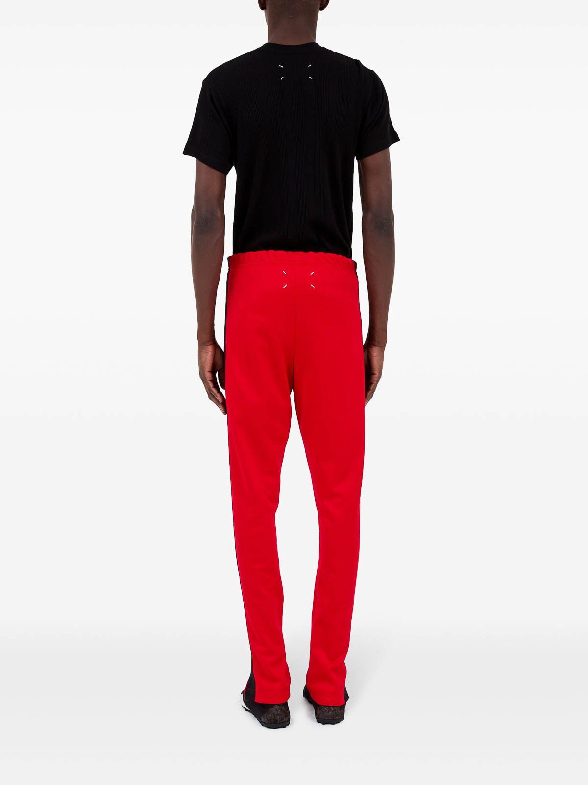 Maison Margiela o1w1db10126 Side-Stripe Track Pant in Red Size US 34 / EU 50 - 4 Thumbnail