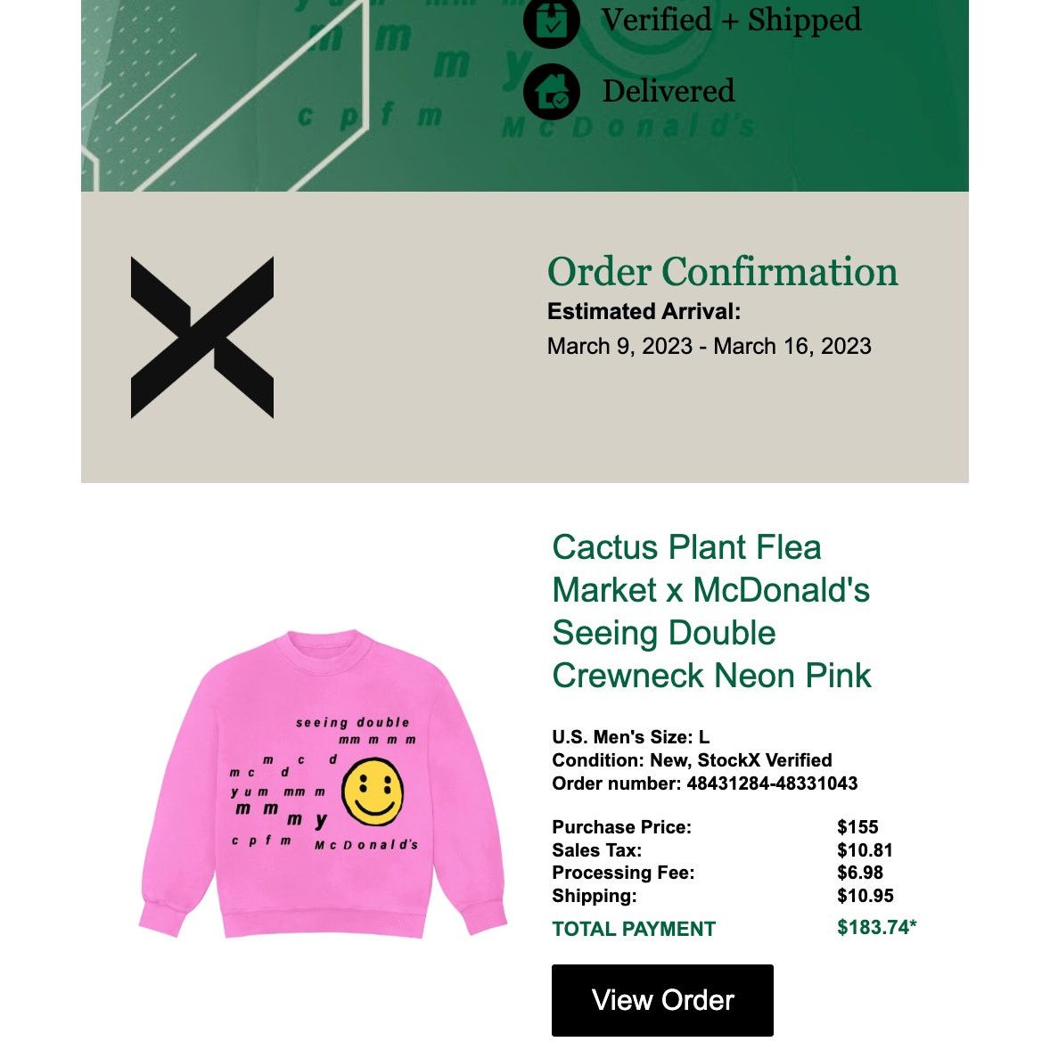 Cactus Plant Flea Market Cactus Plant Flea Market x McDonald's Crewneck Size L CPFM Size US L / EU 52-54 / 3 - 7 Thumbnail