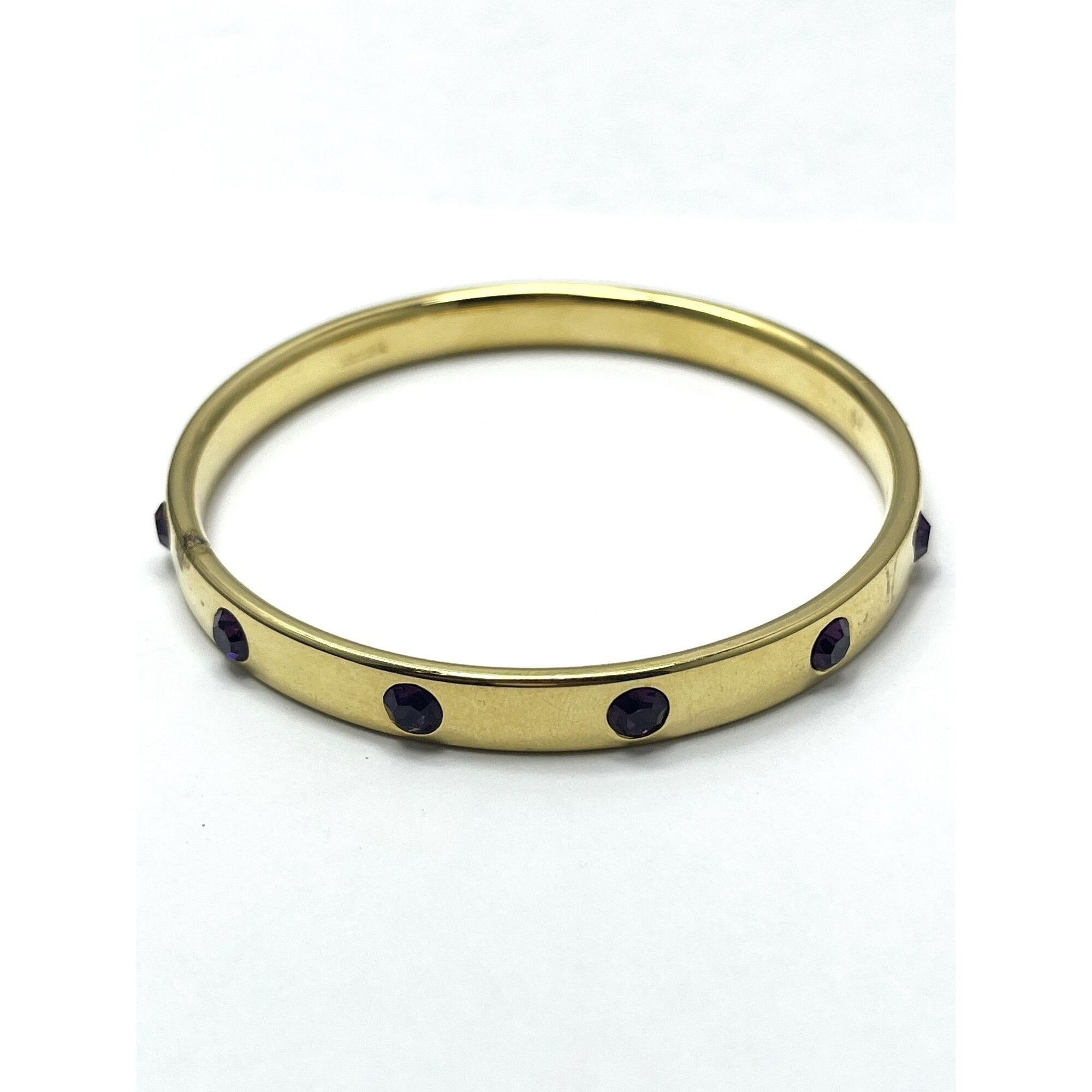 Vintage Vintage Monet Purple Rhinestone Bangle Bracelet Size ONE SIZE - 3 Thumbnail