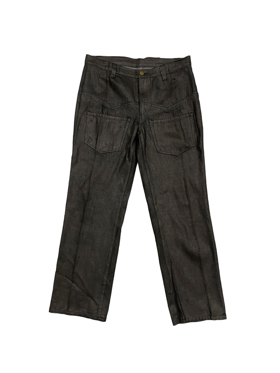 image of Japanese Kawai Okoda Wax Jeans Bush Pants in Black, Men's (Size 32)