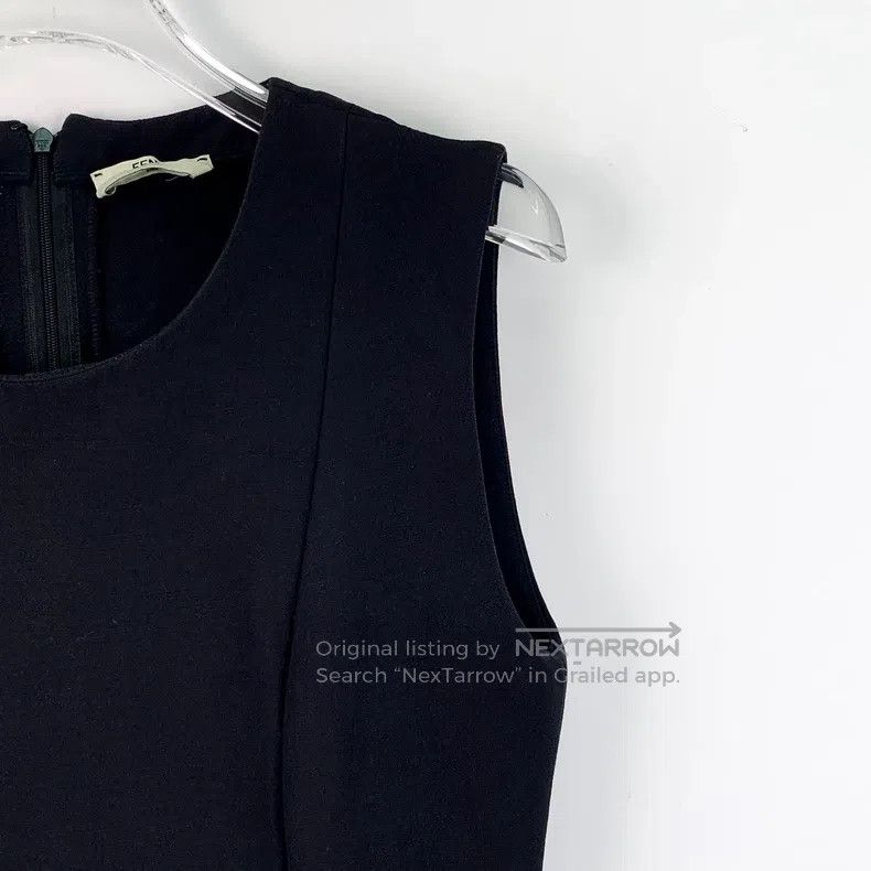 Fendi Fendi Black leather and wool blend round neck sleeveless d Size XXS / US 00 / IT 34 - 3 Thumbnail
