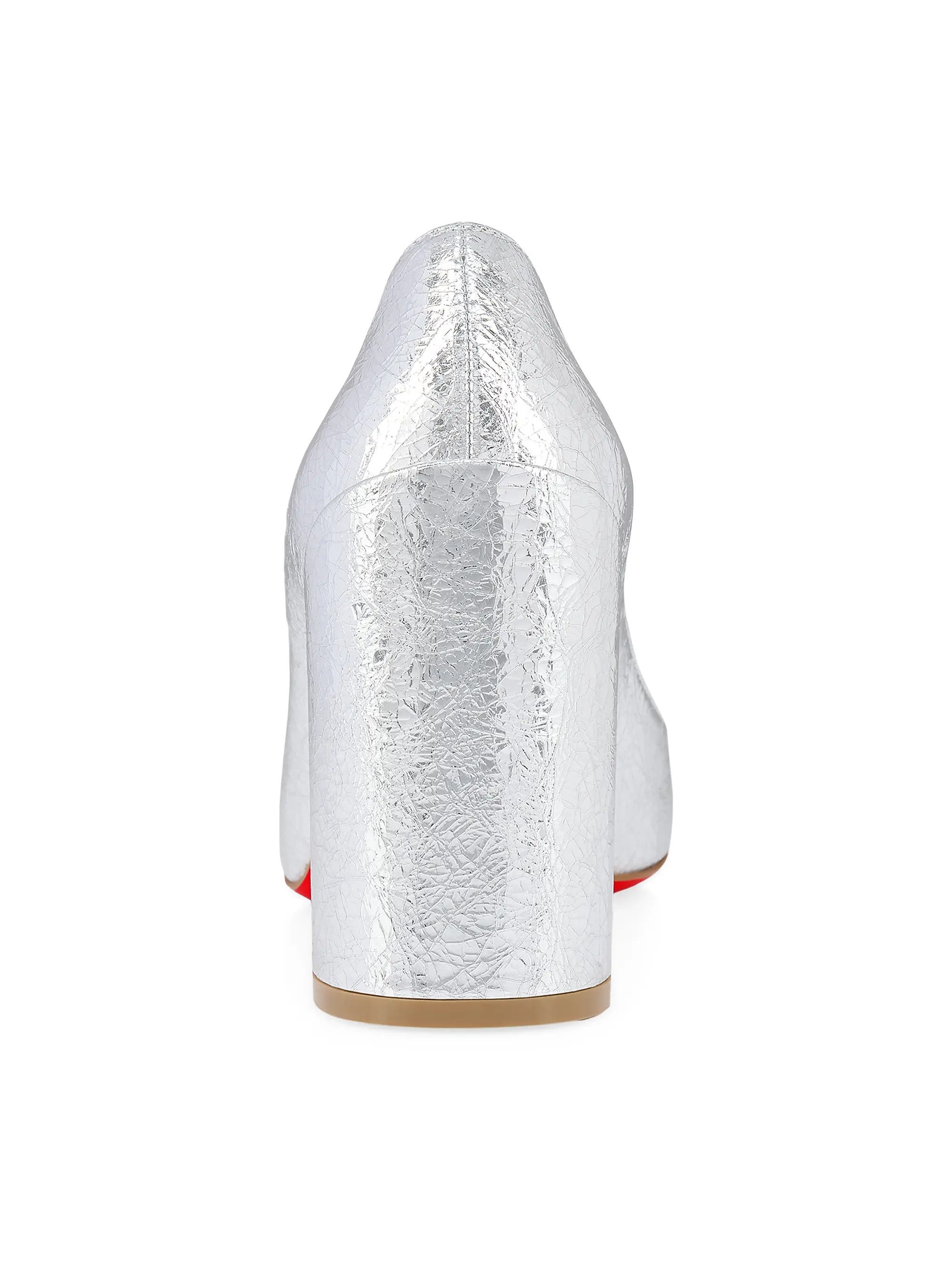 Christian Louboutin os11x0126 Miss Sab 85mm Laminated Leather Pumps in Silver Size US 6.5 / IT 36.5 - 3 Thumbnail