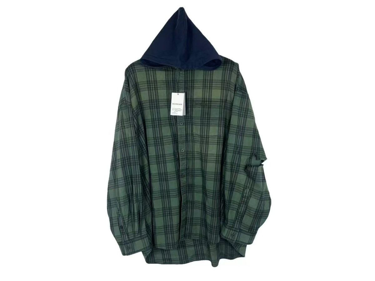 Balenciaga SS24 Distressed Hooded Shirt