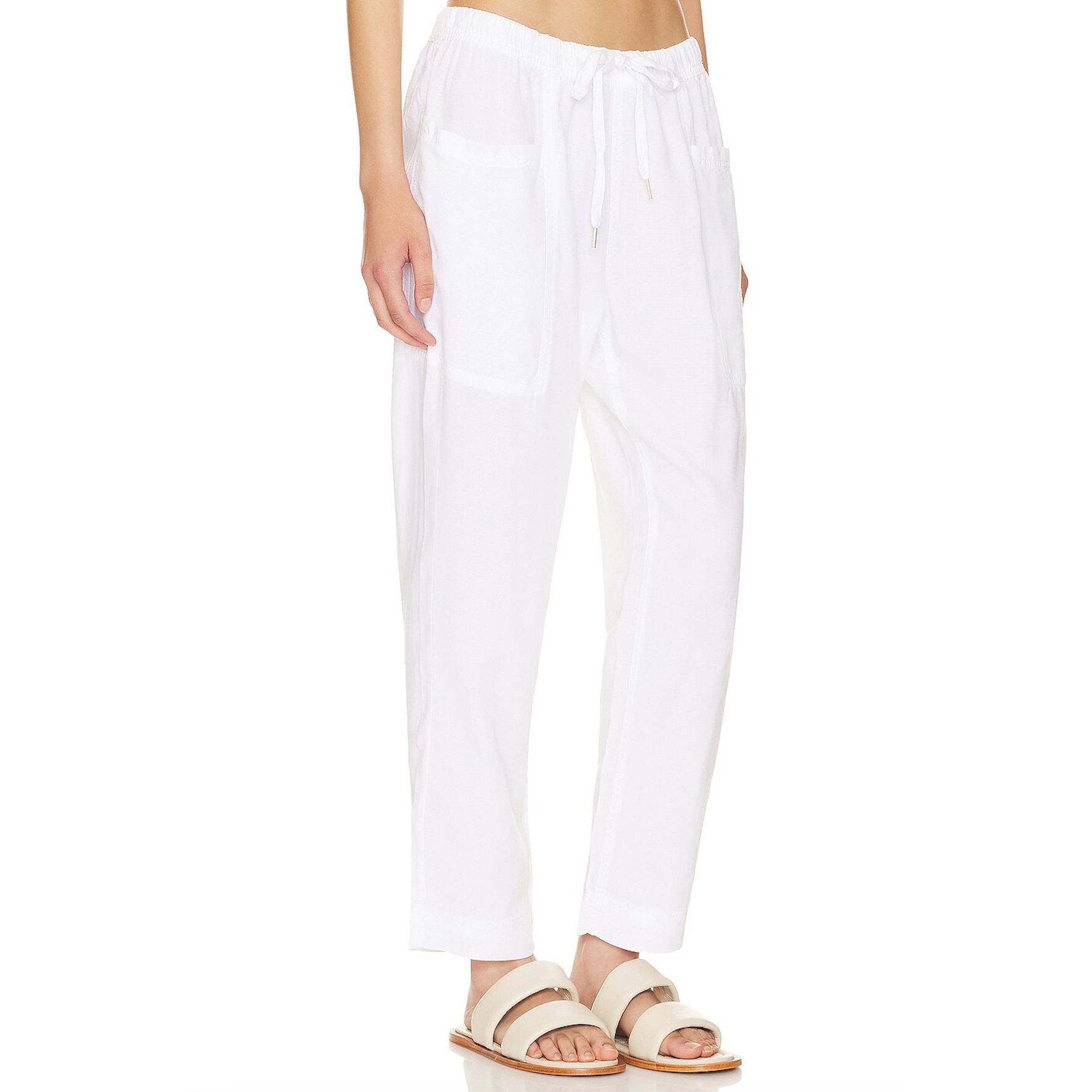 Splendid Splendid Gia White Drawstring Pants Size 27" / US 4 / IT 40 - 4 Thumbnail