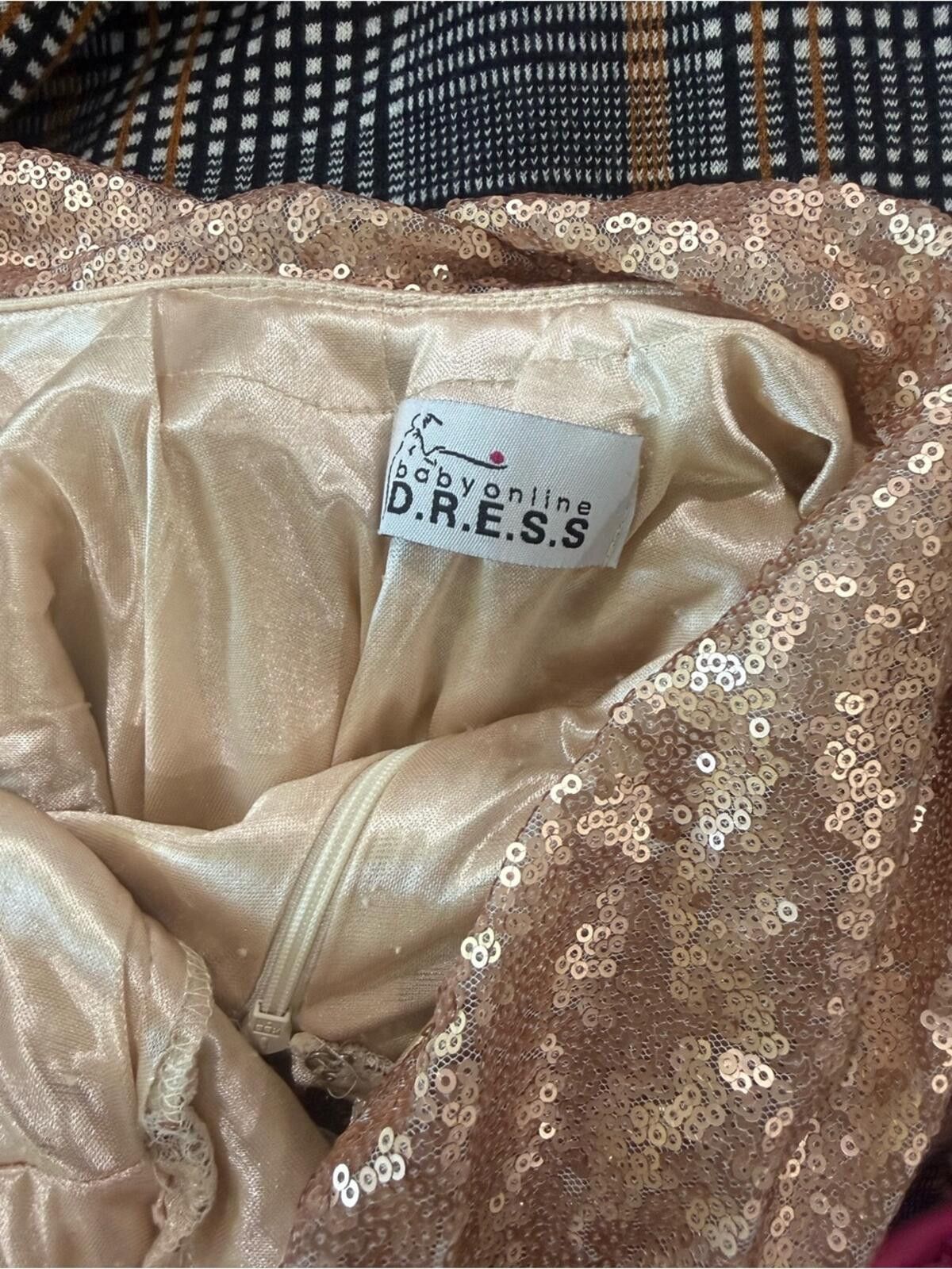 Other Sequin Maxi Dress in Rose Gold with Cap Sleeve Size XS / US 0-2 / IT 36-38 - 4 Thumbnail