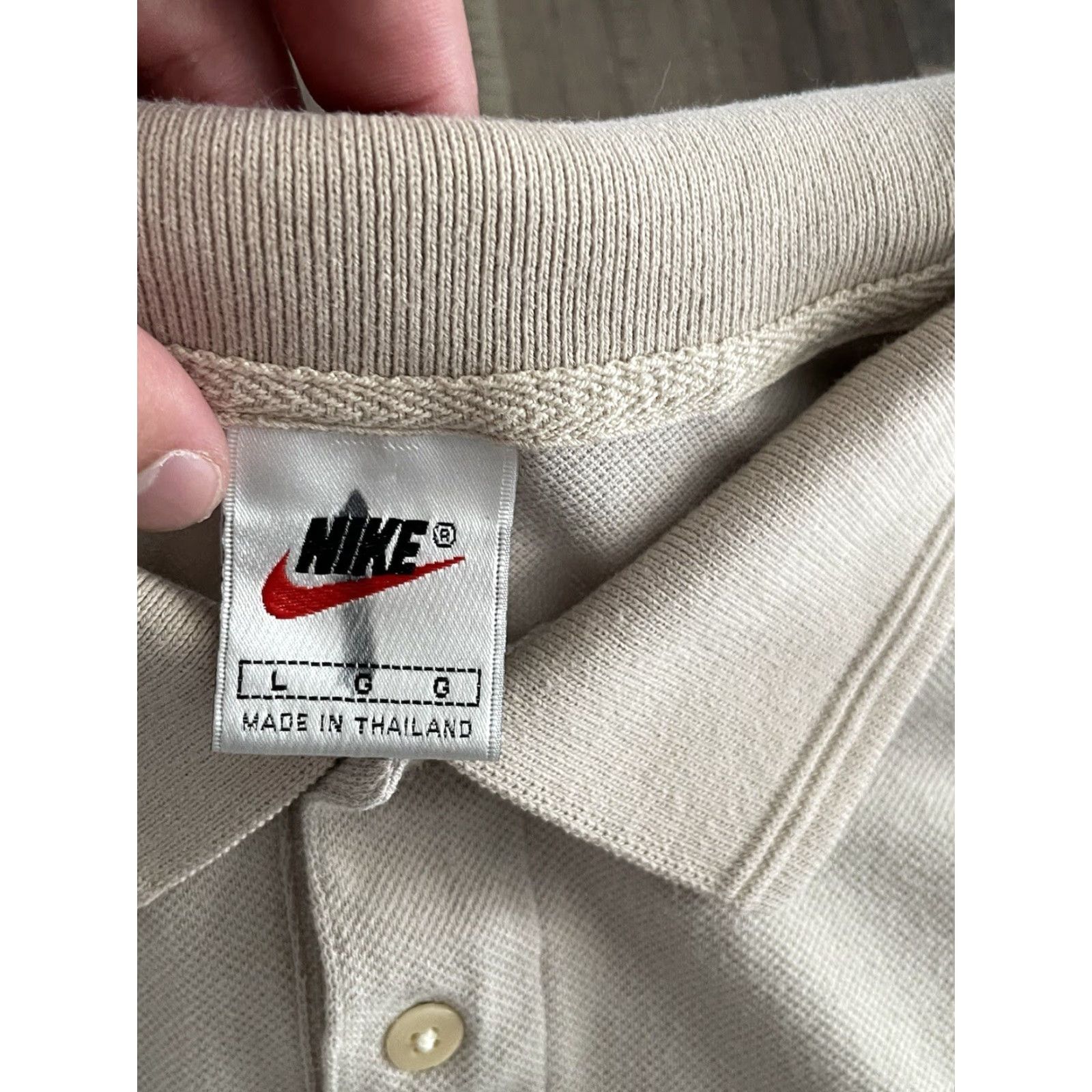 Nike VINTAGE Nike Polo Shirt Mens Large Tan Brown Size US L / EU 52-54 / 3 - 4 Thumbnail