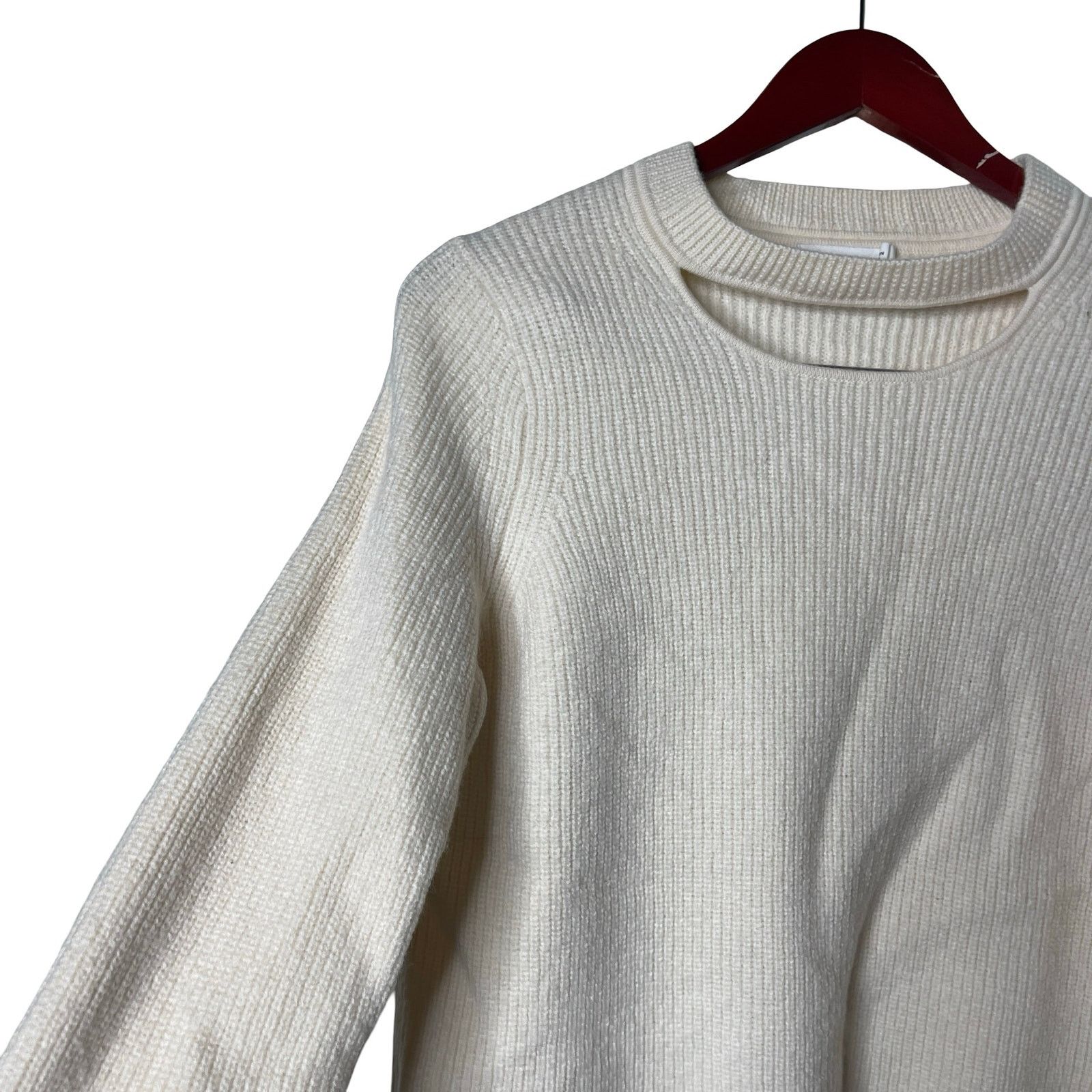 Rag & Bone Rag & Bone JEAN Tori Ivory Cutout Crewneck Sweater Pullover Size M / US 6-8 / IT 42-44 - 6 Thumbnail