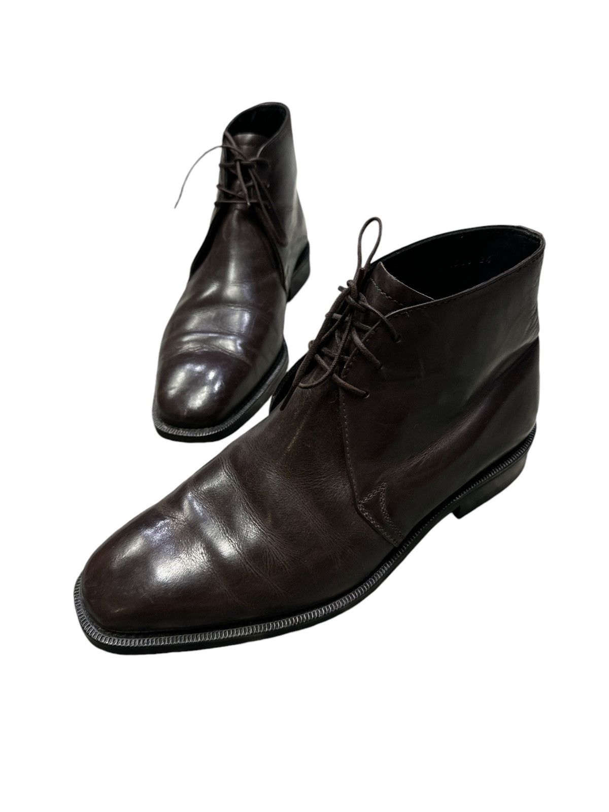 Burberry VTG BURBERRYS LEATHER DESERT BOOTS Size US 7.5 / EU 40-41 - 1 Thumbnail