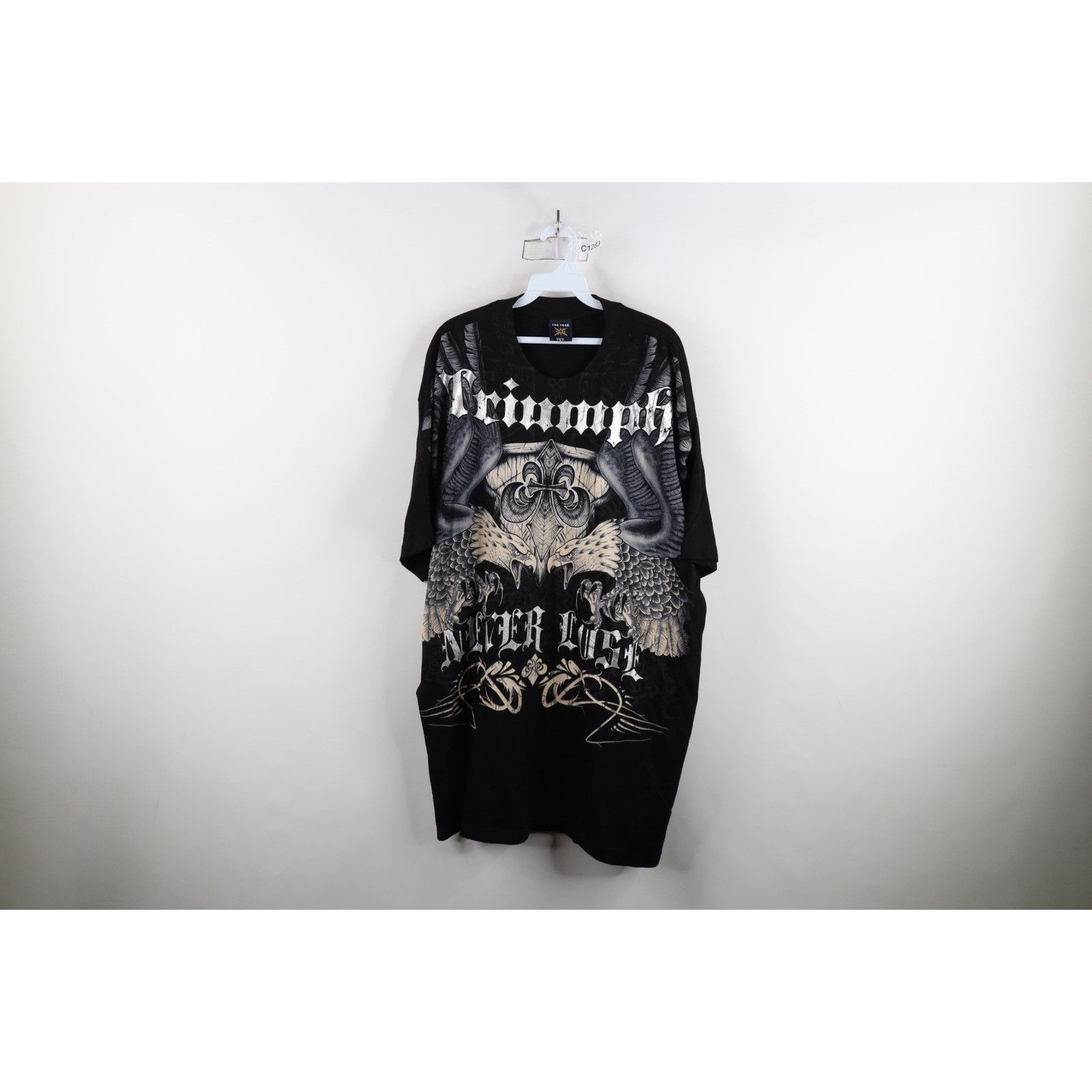 Vintage Vintage 90s Y2K Fleur de Lis Tribal UFC MMA Fighting T-Shirt Size US XXL / EU 58 / 5 - 1 Thumbnail