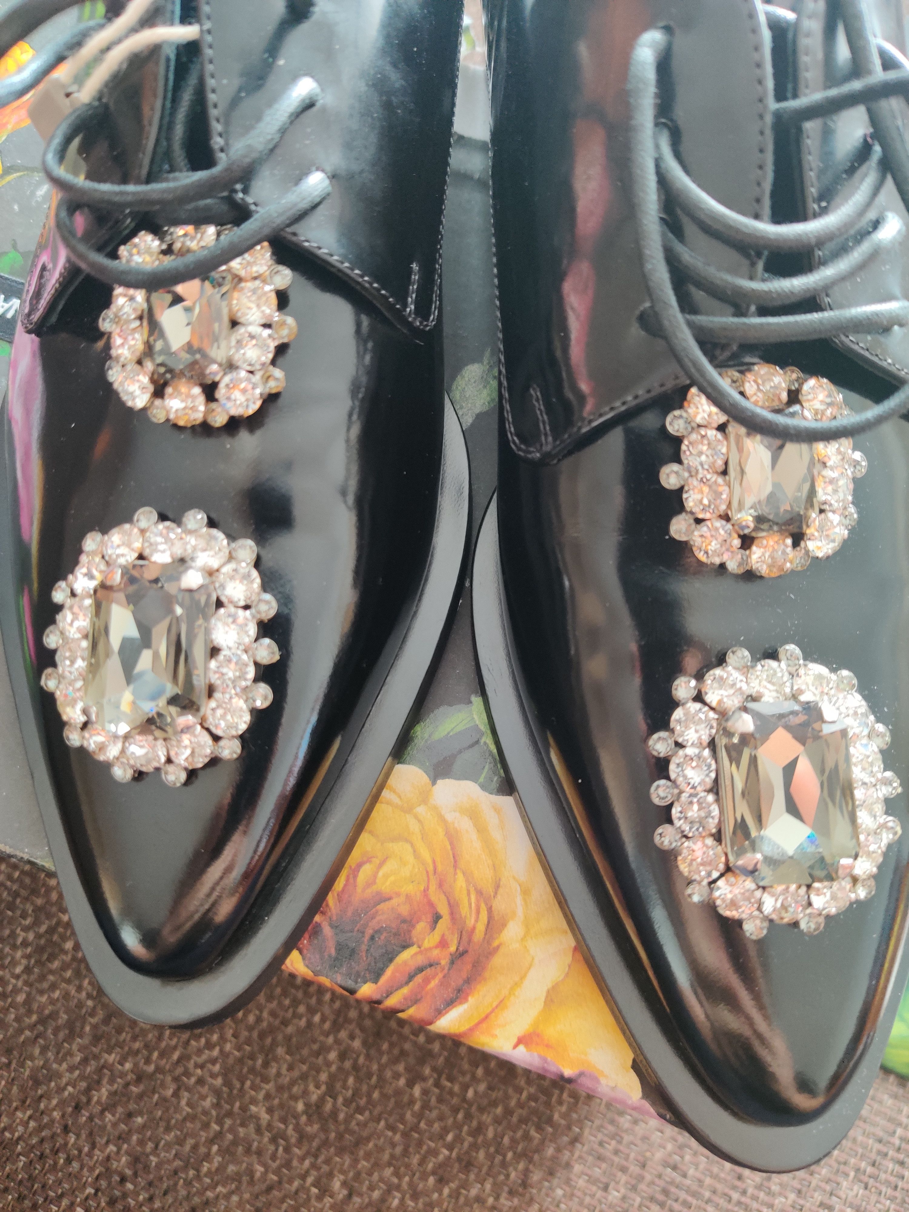 Dolce & Gabbana dolce & gabbana black leather crystal lace up formal shoes Size US 6 / IT 36 - 9 Thumbnail