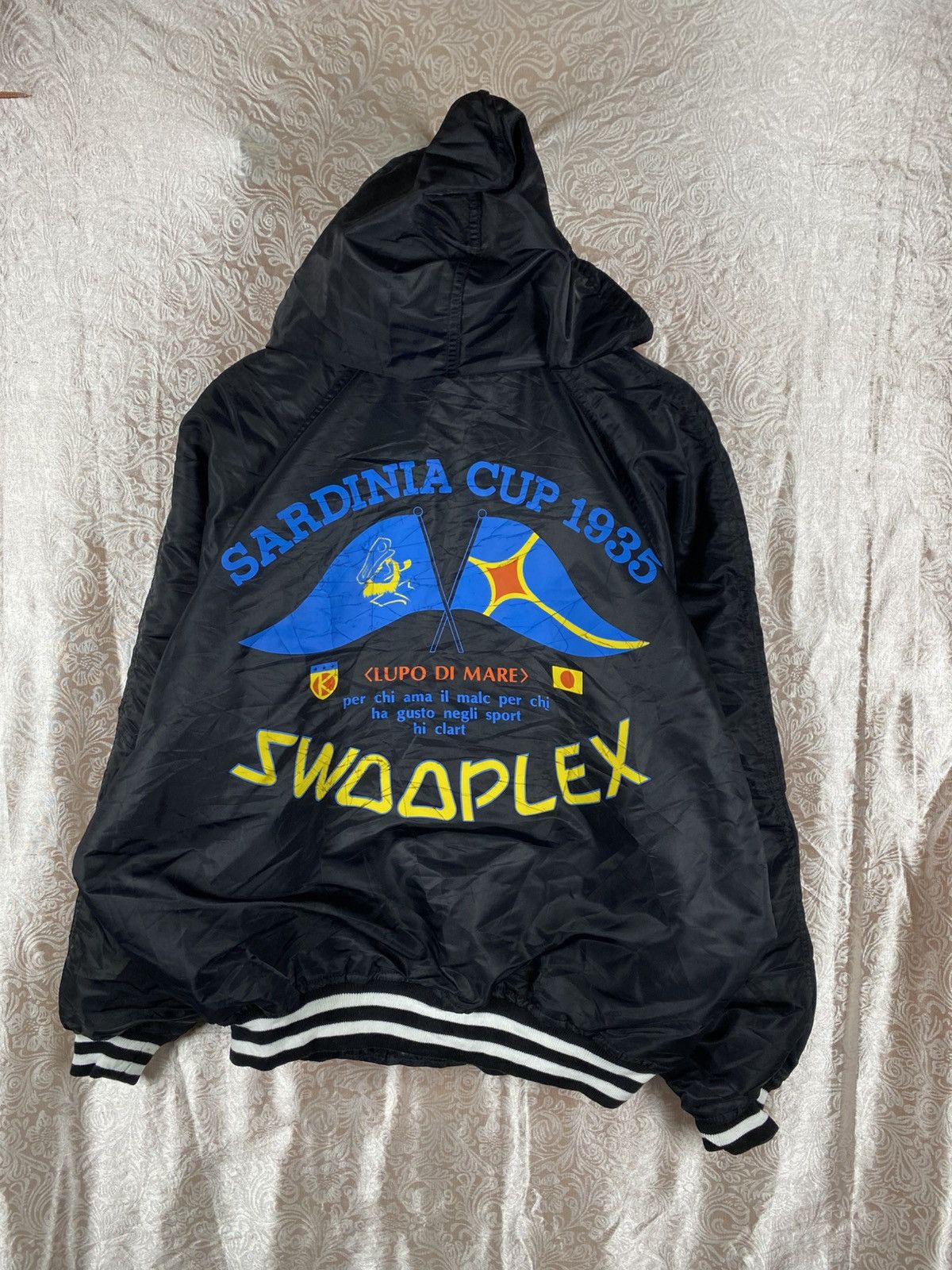 Vintage Vintage Swooplex Sardinia Cup 1935 Hooded Jacket Spell Out Size US L / EU 52-54 / 3 - 7 Thumbnail