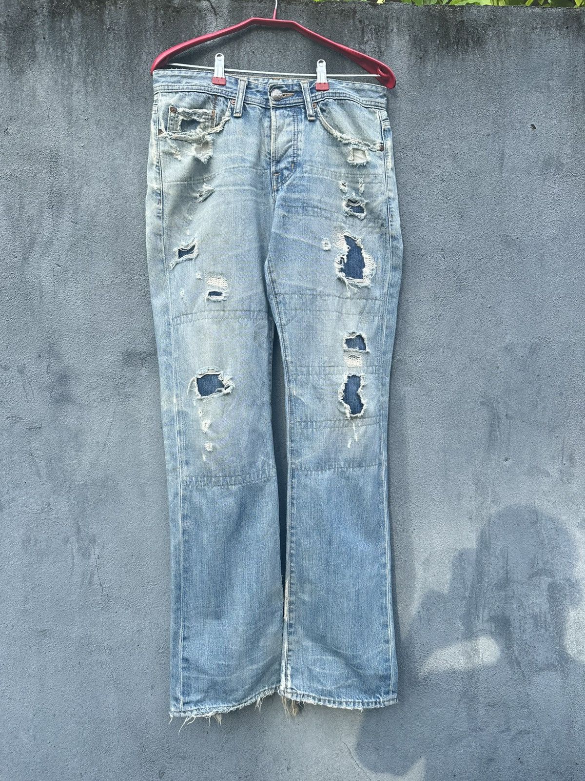 AG Adriano Goldschmied 👹Vintage THRASHED AG Adriano Goldschmeid Baggy Jeans Size US 30 / EU 46 - 4 Thumbnail