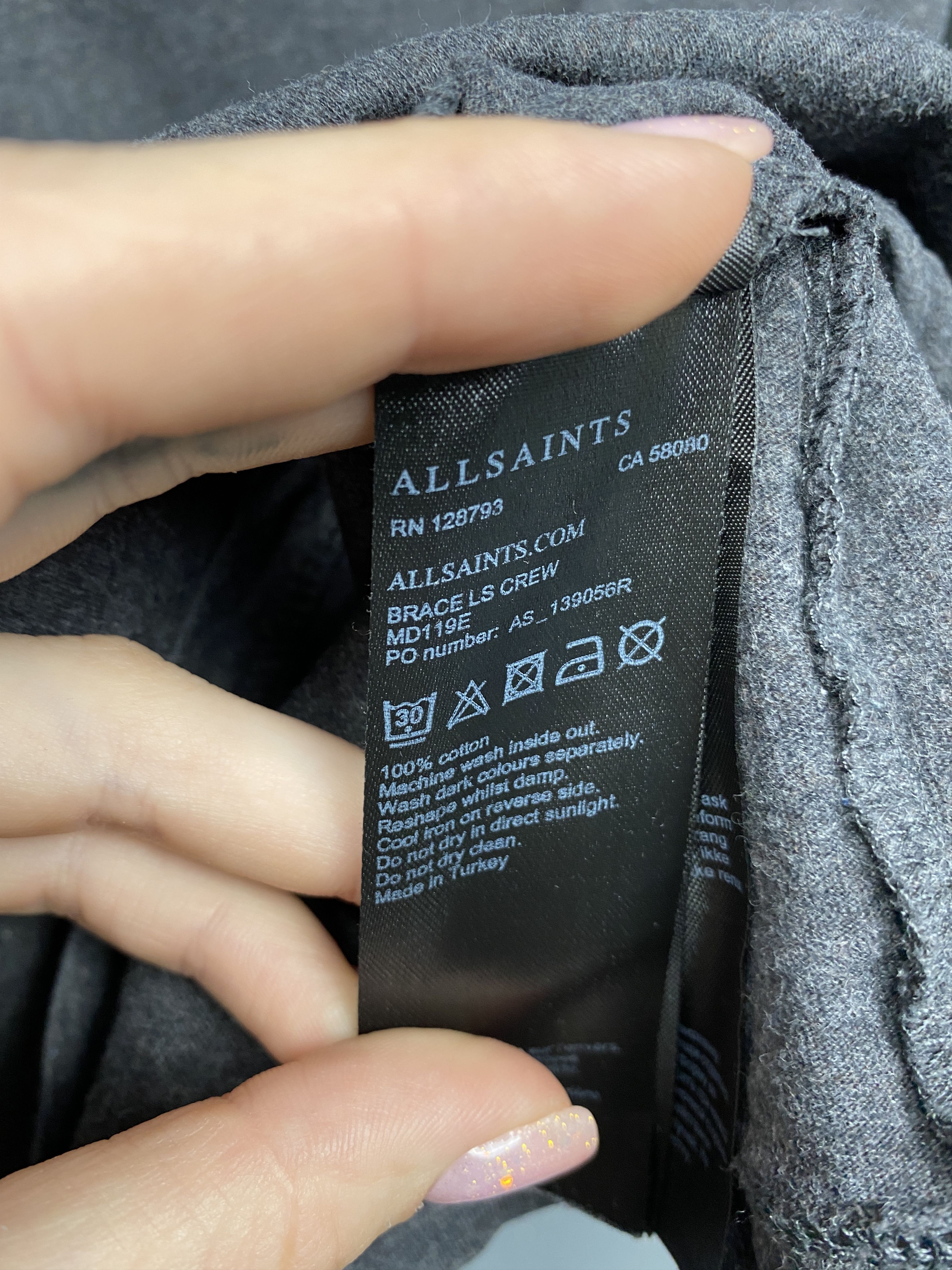 Allsaints Allsaints Brace Mens Crew Neck Long Sleeve T-Shirt Tee Size US L / EU 52-54 / 3 - 6 Thumbnail