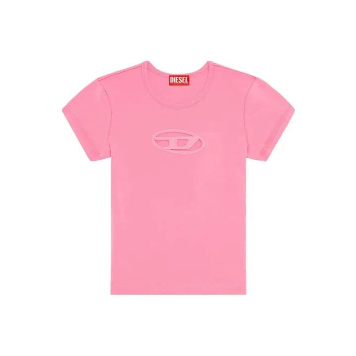Diesel Diesel Pink Short Sleeve Logo T-Shirt 0079 Size XS / US 0-2 / IT 36-38 - 1 Thumbnail