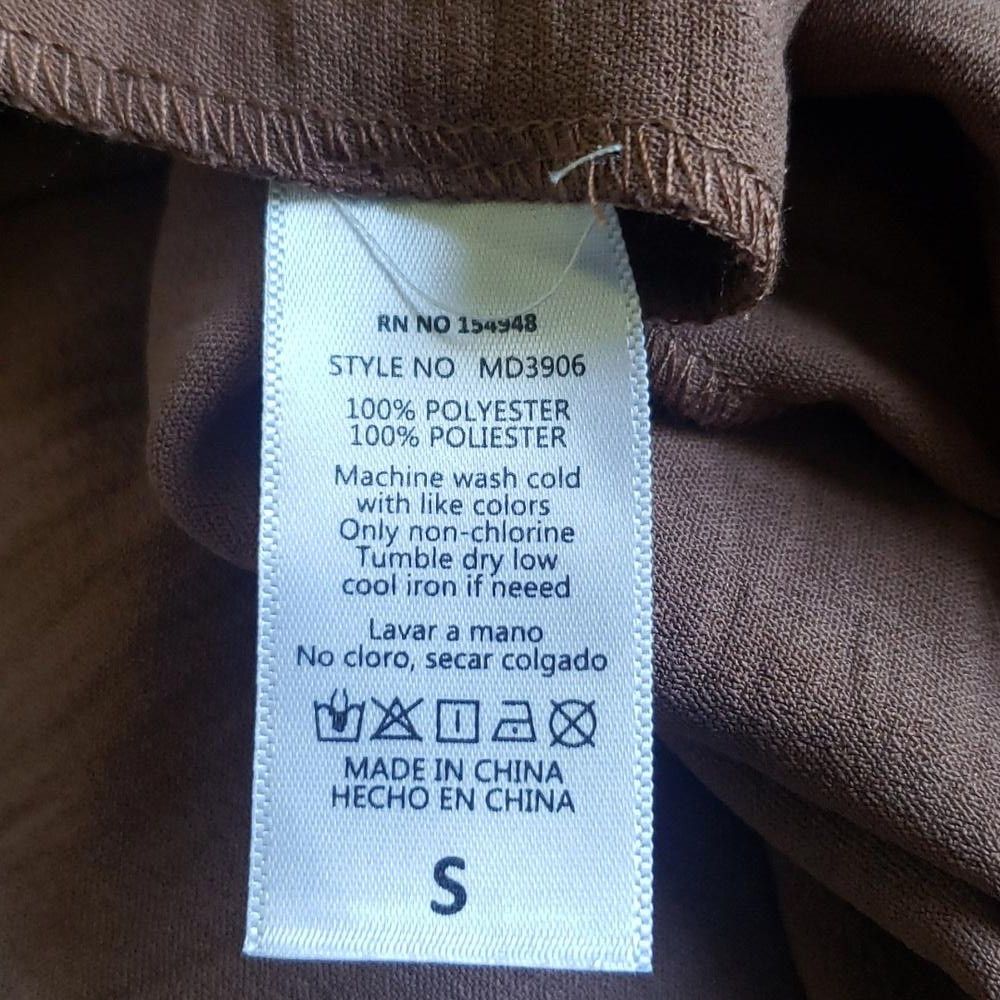 Designer CT226 Spins Button Front Brown Tunic with Sash and Pockets S Size S / US 4 / IT 40 - 6 Thumbnail