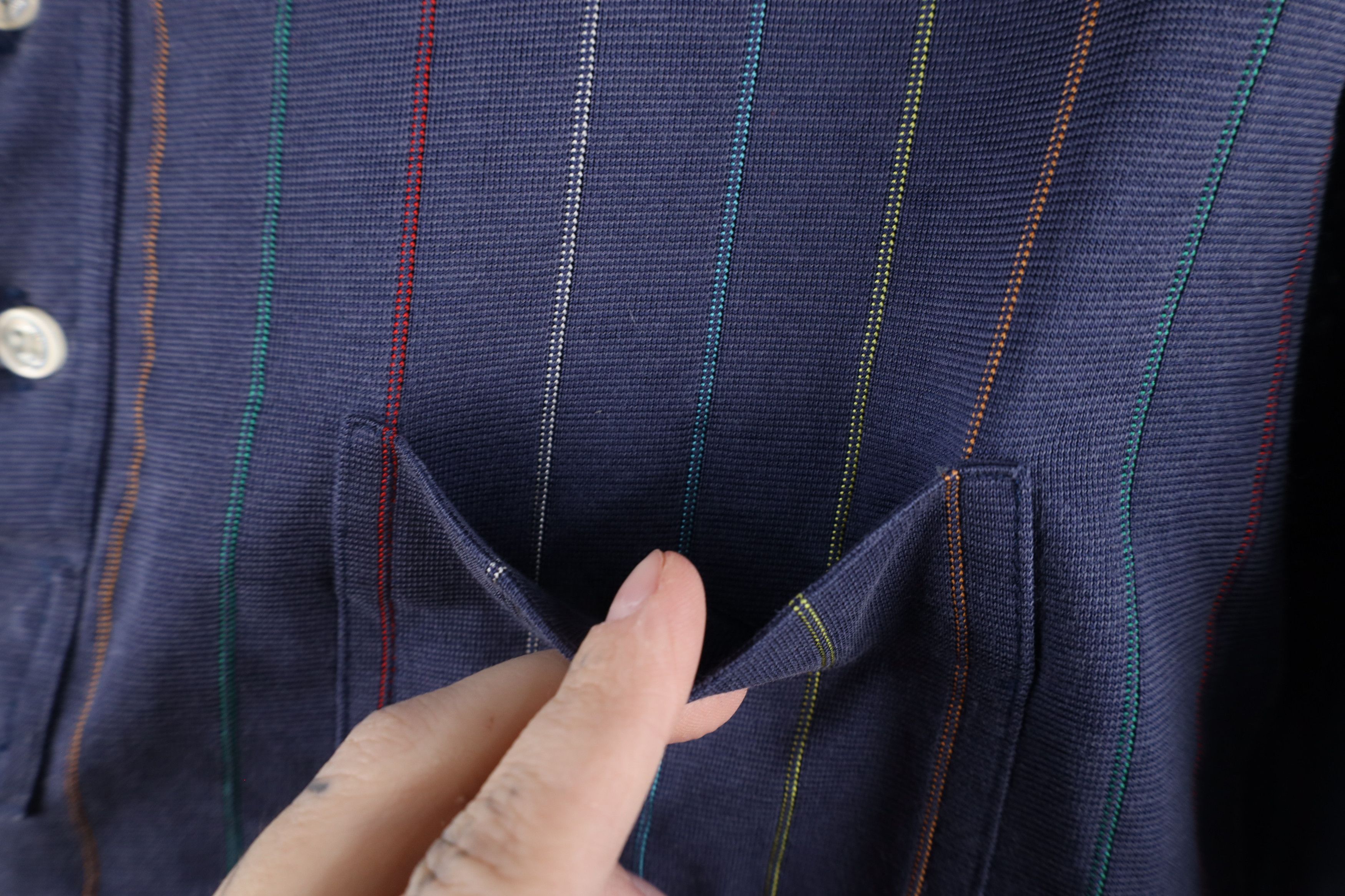Vintage Vintage 70s Streetwear Striped Knit Collared Polo Shirt Size US L / EU 52-54 / 3 - 5 Thumbnail