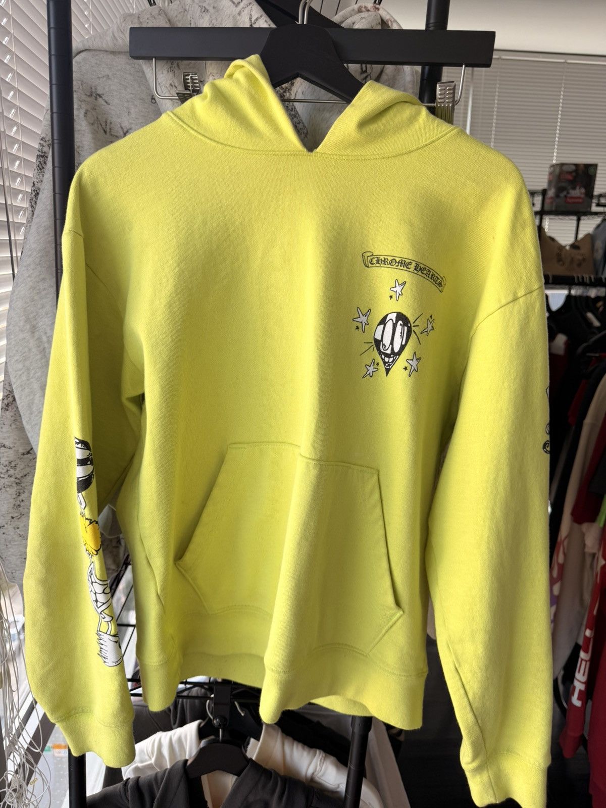 Chrome Hearts Chrome Hearts Matty Boy Neon Yellow Zip Up Hoodie