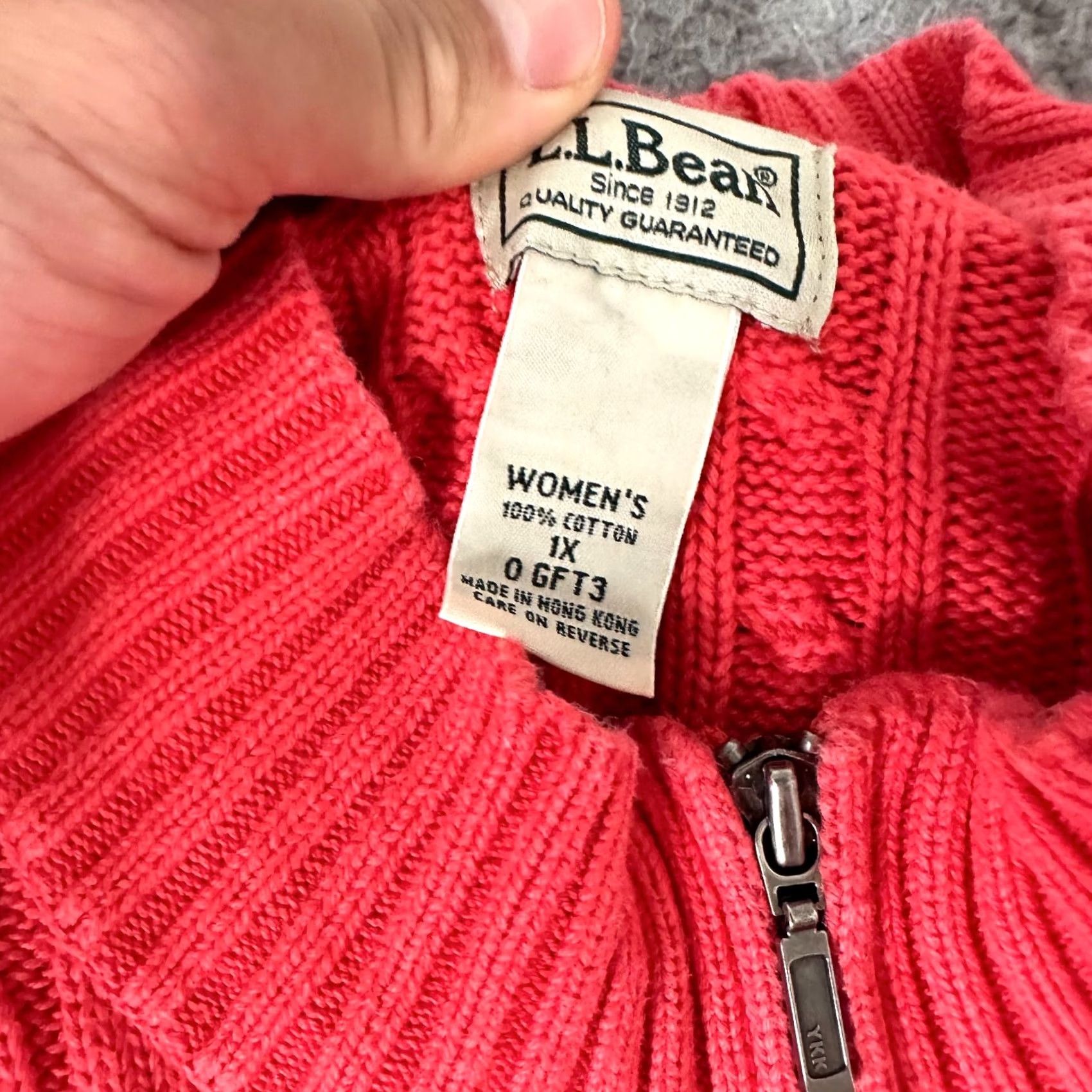 Vintage VINTAGE L.L. Bean Sweater Womens Plus Size 1X Pink Zip Up Fisherman Knit Casual 80s 90s Womens Size XL / US 12-14 / IT 48-50 - 4 Thumbnail