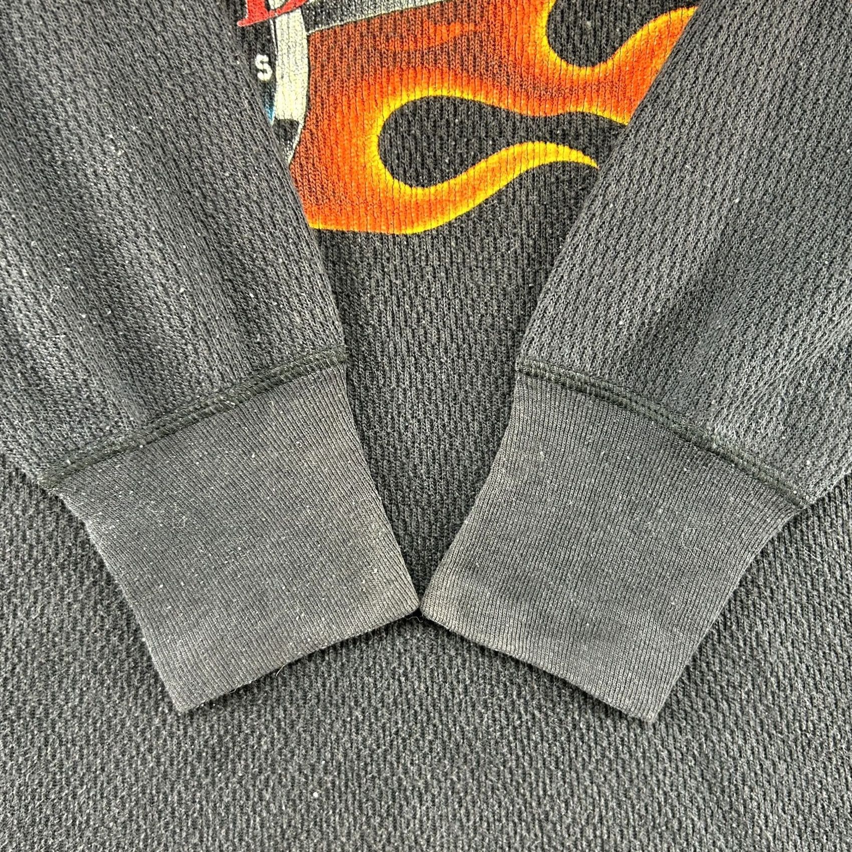Harley Davidson VINTAGE Harley-Davidson Shirt Mens M Black Long Sleeve Thermal Flame 80s 90s USA Carhartt Logo Pockets Size US M / EU 48-50 / 2 - 3 Thumbnail