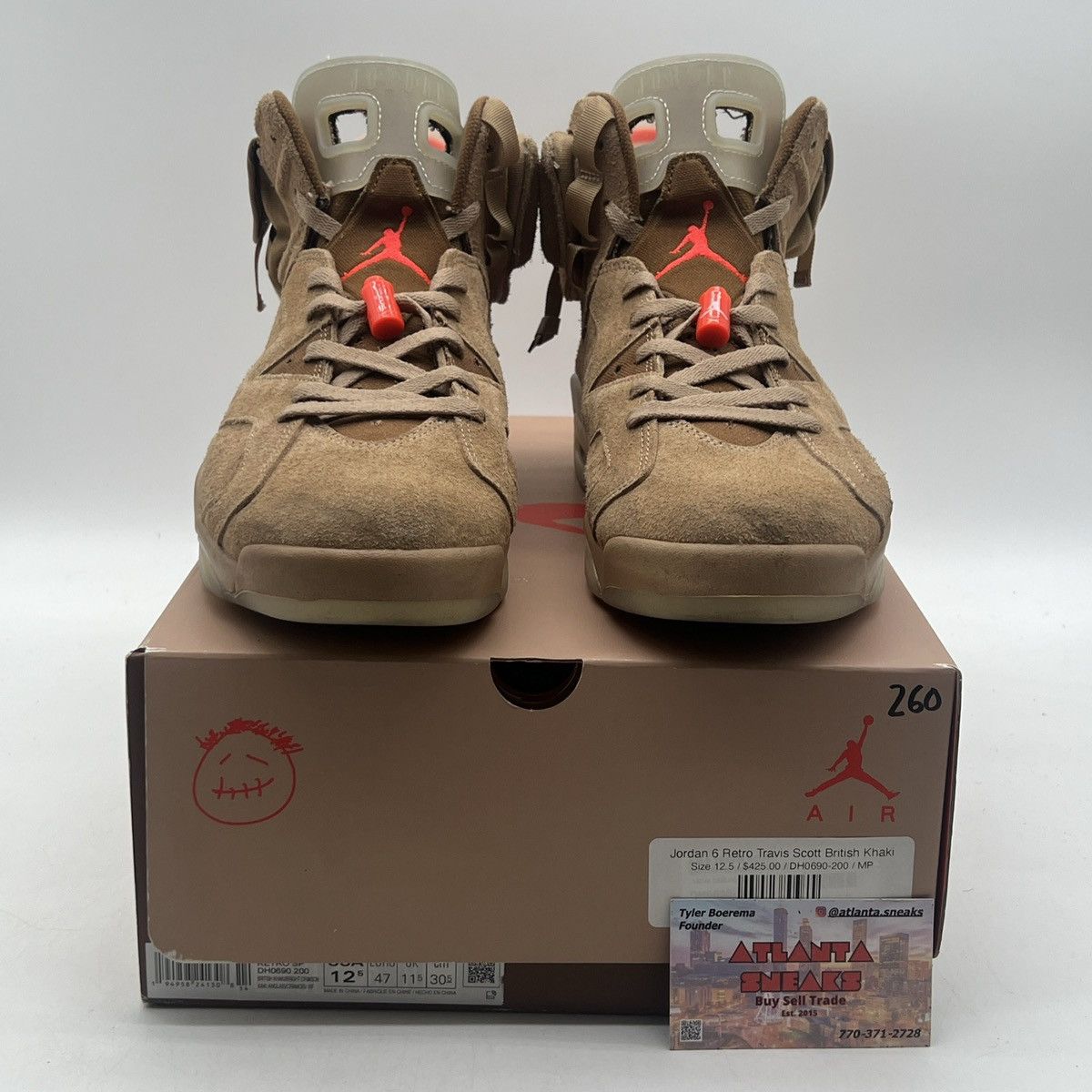 Jordan Brand Travis Scott x air Jordan 6 British khaki Size US 12.5 / EU 45-46 - 2 Thumbnail