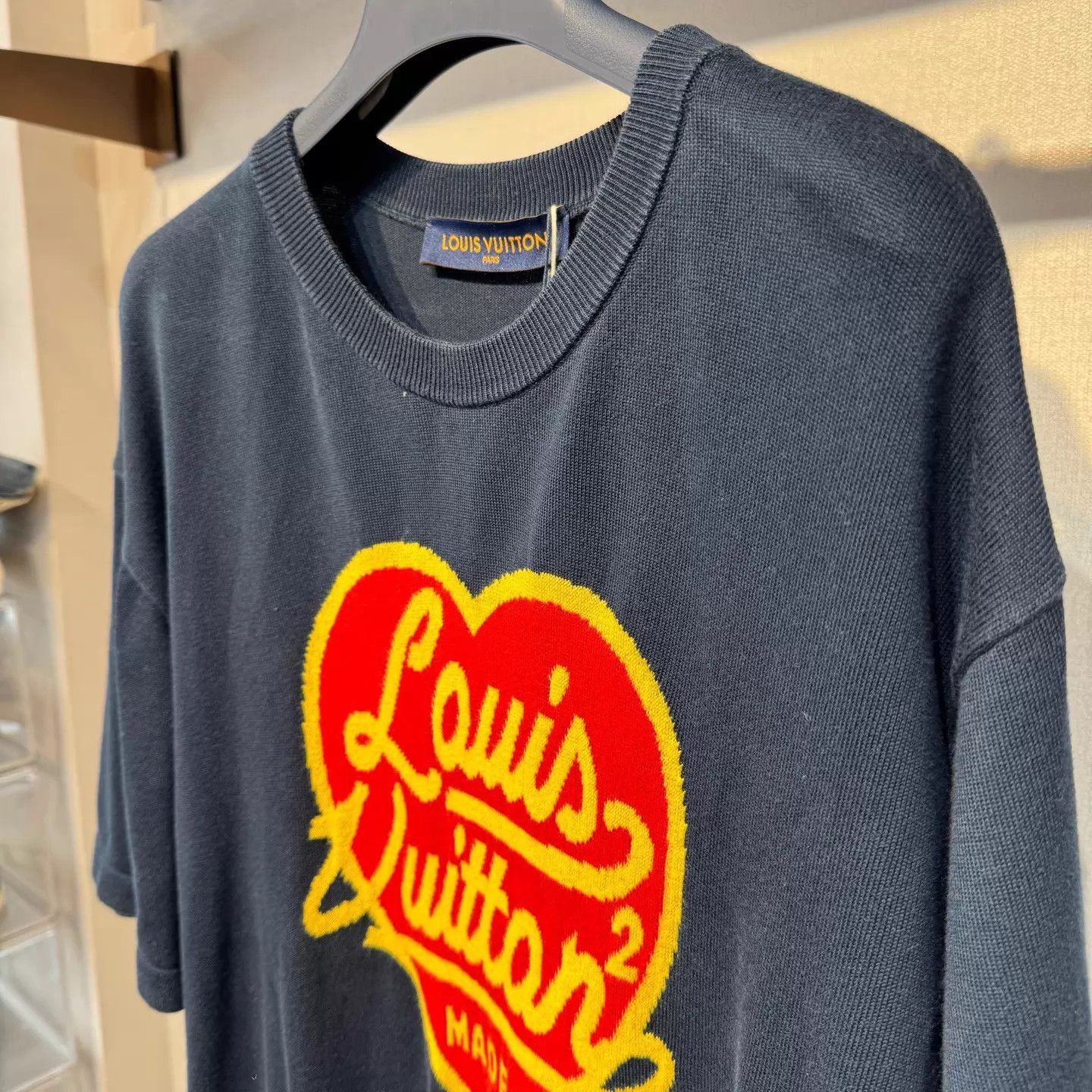 Louis Vuitton Louis Vuitton x Nigo Heart Logo Knit SS Tee L New Size US L / EU 52-54 / 3 - 4 Thumbnail