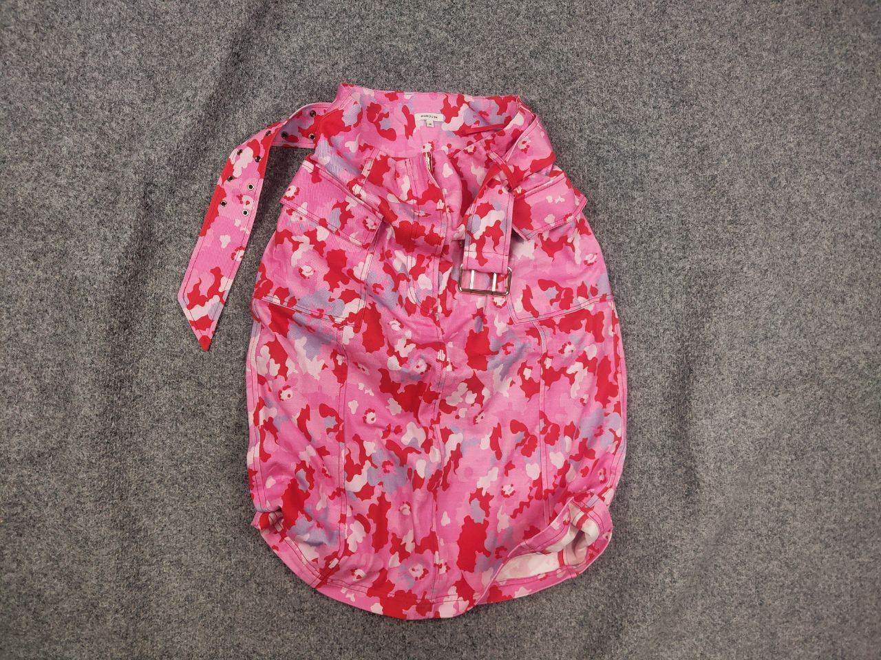 Vintage Manoush Design Bright pink camo belt mid-length Pocket skirt Size 28" / US 6 / IT 42 - 1 Thumbnail