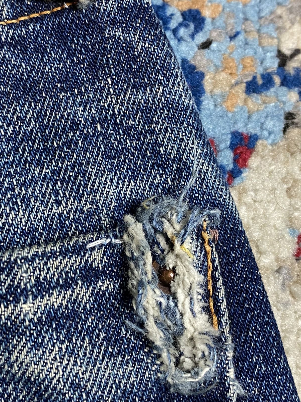 Denime × Vintage 90s Denime Orizzonti WWII 501 Style Hidden Rivette Jeans Size US 28 / EU 44 - 6 Thumbnail