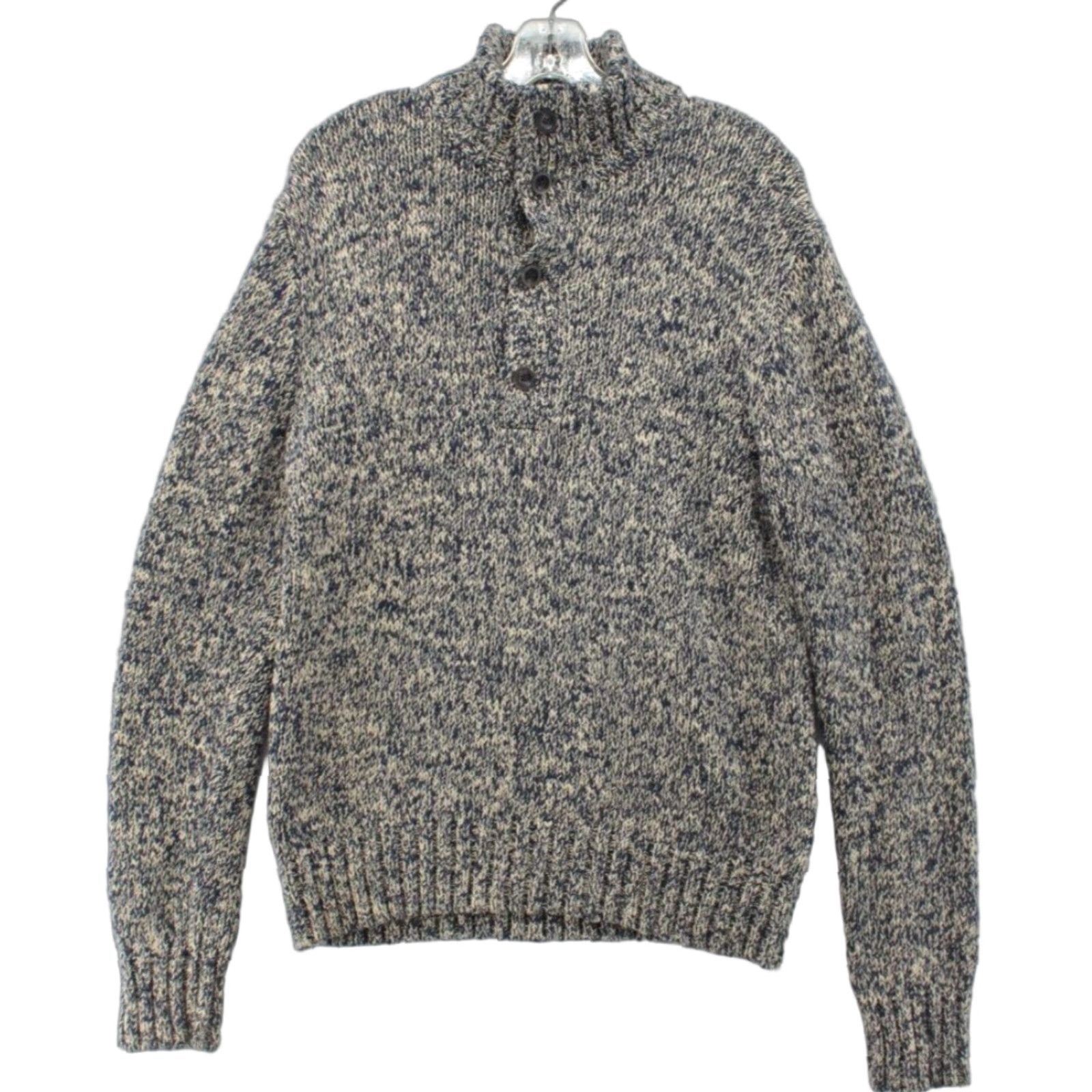 Polo Ralph Lauren VINTAGE Polo Ralph Lauren Cowl Neck Sweater Men’s Medium Blue Knit Pullover 90s Preppy Wool/Cotton Seasonal Fall Winter Mens Size US M / EU 48-50 / 2 - 1 Thumbnail
