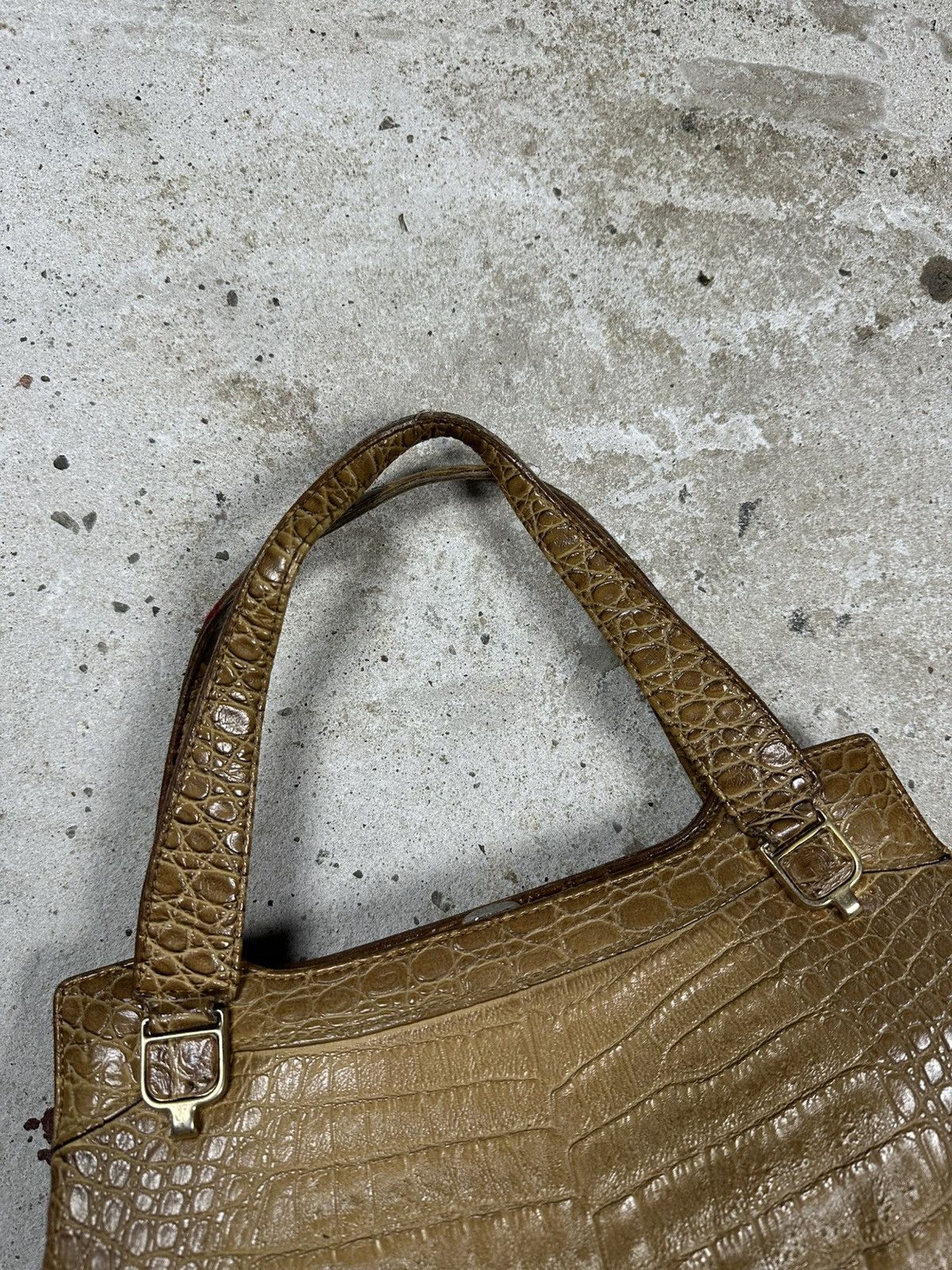 Vintage Vintage 90s Crocodile Genuine Leather Snake Print Hand Bag Size ONE SIZE - 6 Thumbnail