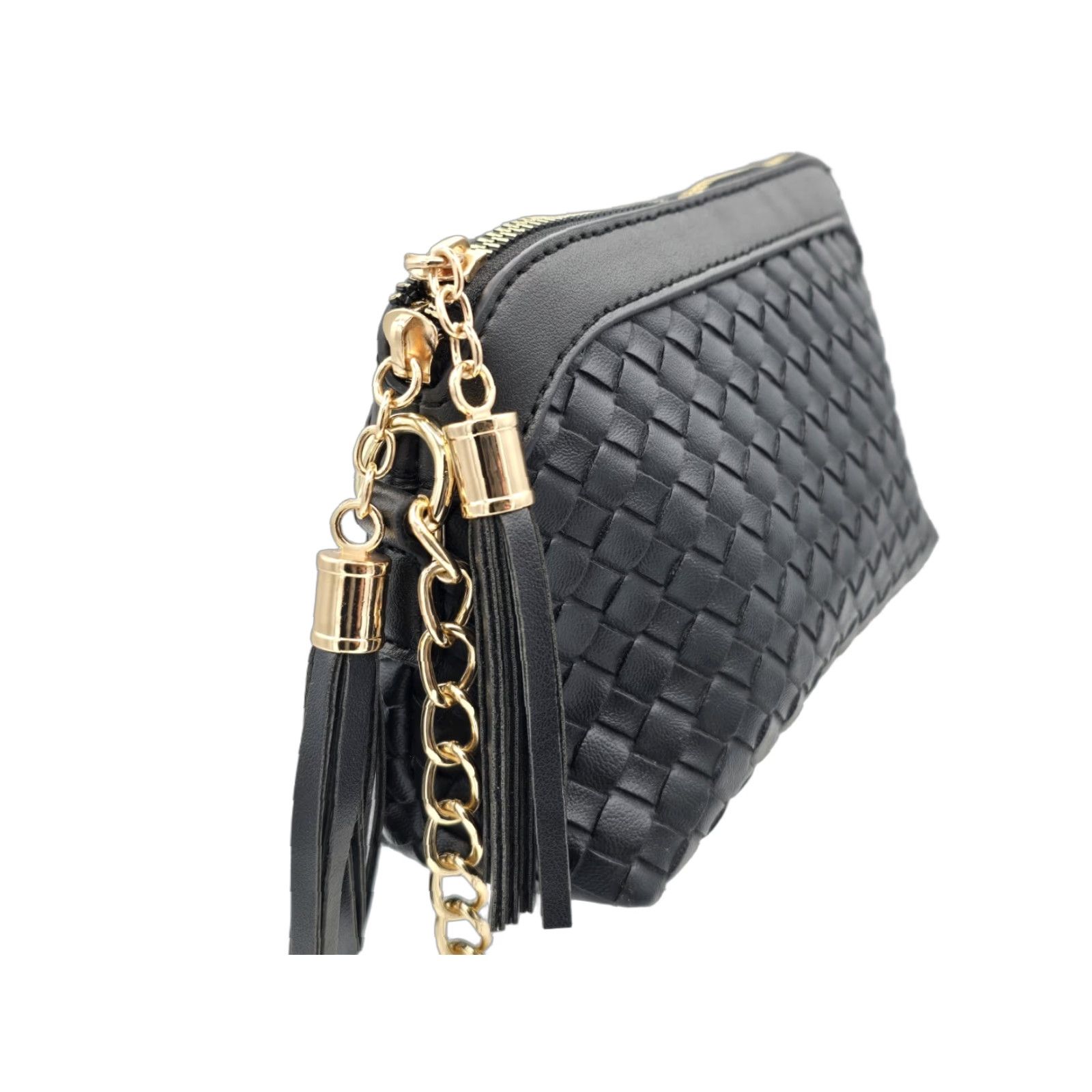 Vintage NEW Women Crossbody Bag - Small - Black With Gold Hardware & Zip Closure Size ONE SIZE - 1 Thumbnail