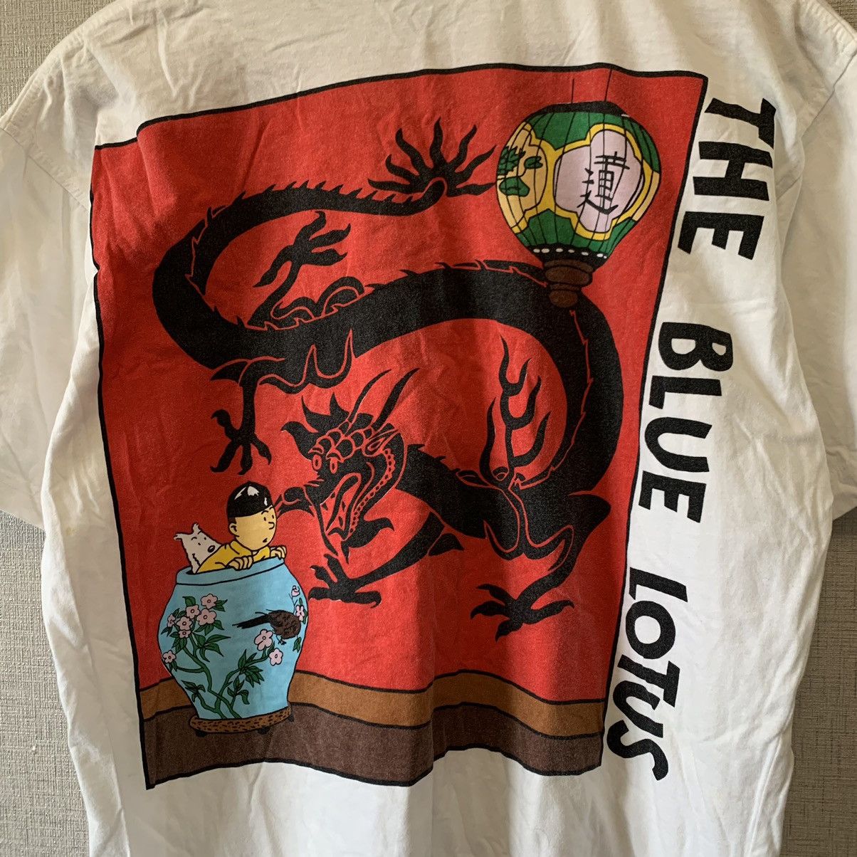 Cartoon Network × Vintage Vintage The Adventures Of Tin Tin The Blue Lotus T-Shirt Size US L / EU 52-54 / 3 - 4 Thumbnail