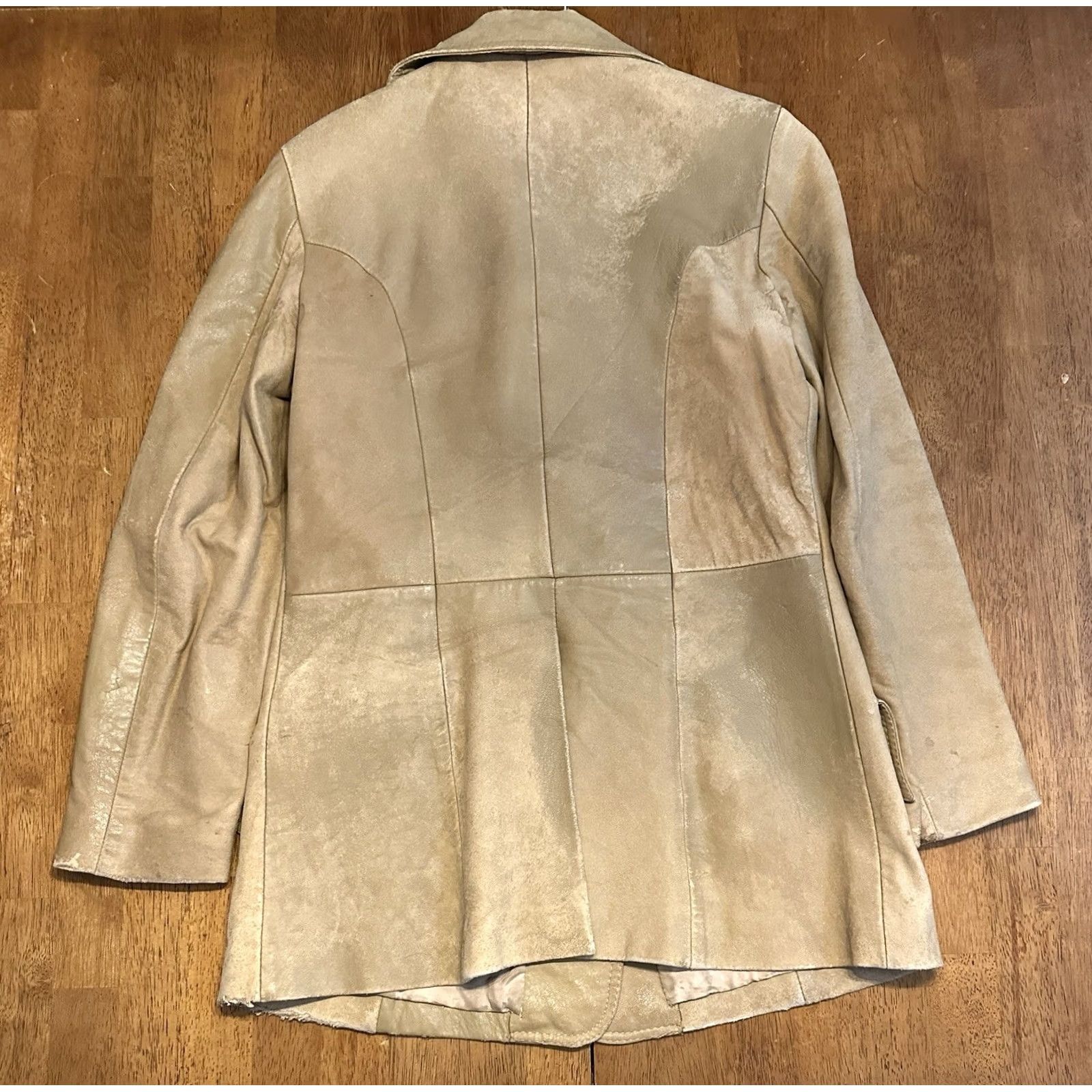 Doublet VINTAGE Women’s S/M Beige Suede Leather Jacket 80s Double Breasted Overcoat Size M / US 6-8 / IT 42-44 - 5 Thumbnail