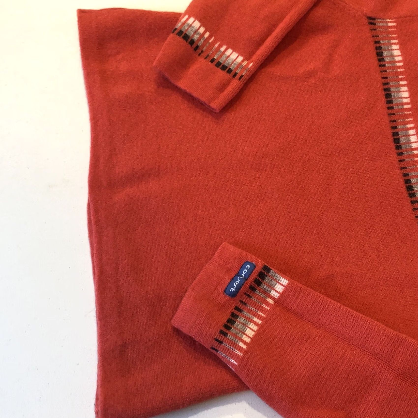 Vintage Columbia Women M Burnt Orange 100% Wool Sweater Long Sleeve Mock Neck Pullover Casual Outdoor Fall Spring Winter Size M / US 6-8 / IT 42-44 - 6 Thumbnail
