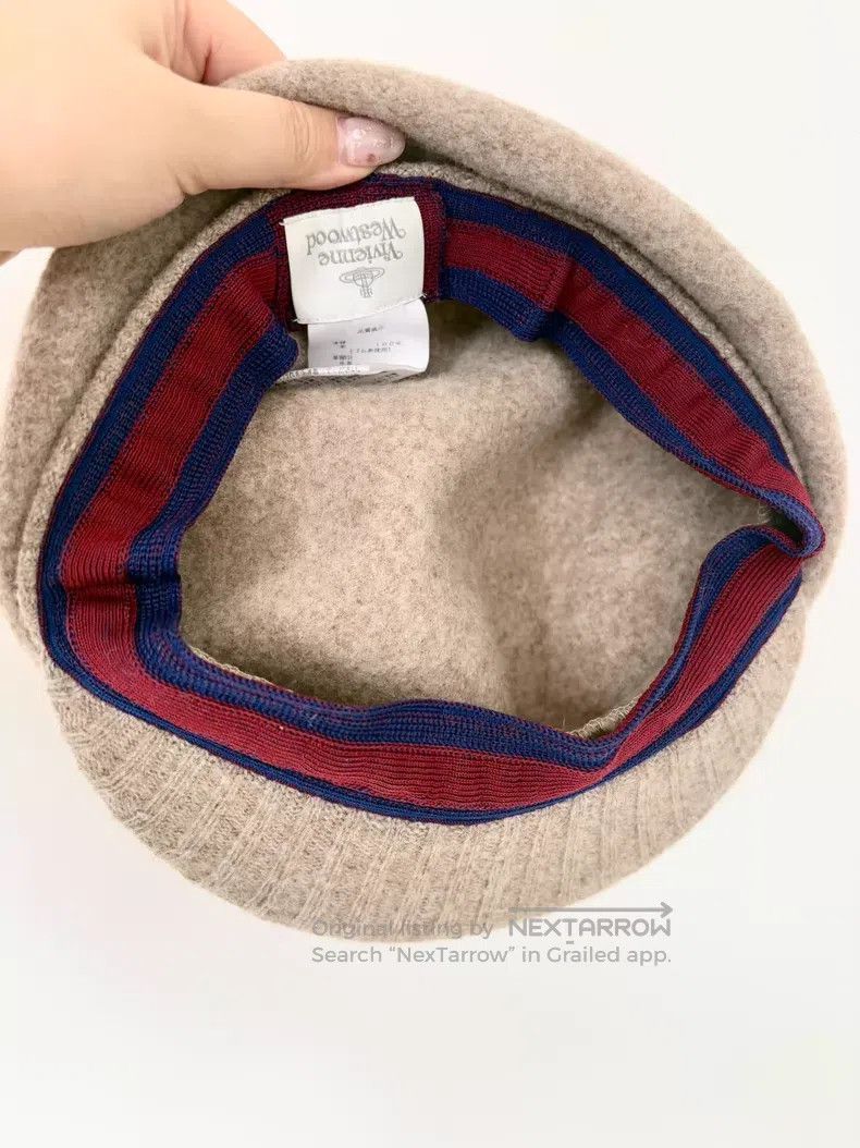 Vivienne Westwood Vivienne Westwood Vintage Beige Leather Label Saturn Beret Size ONE SIZE - 6 Thumbnail