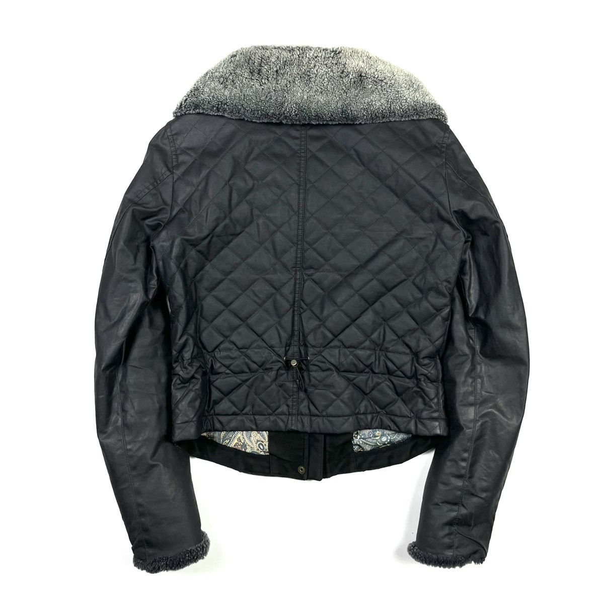 Belstaff × Vintage Belstaff Gold Label Waxed Jacket With Fur Black Size M / US 6-8 / IT 42-44 - 6 Thumbnail