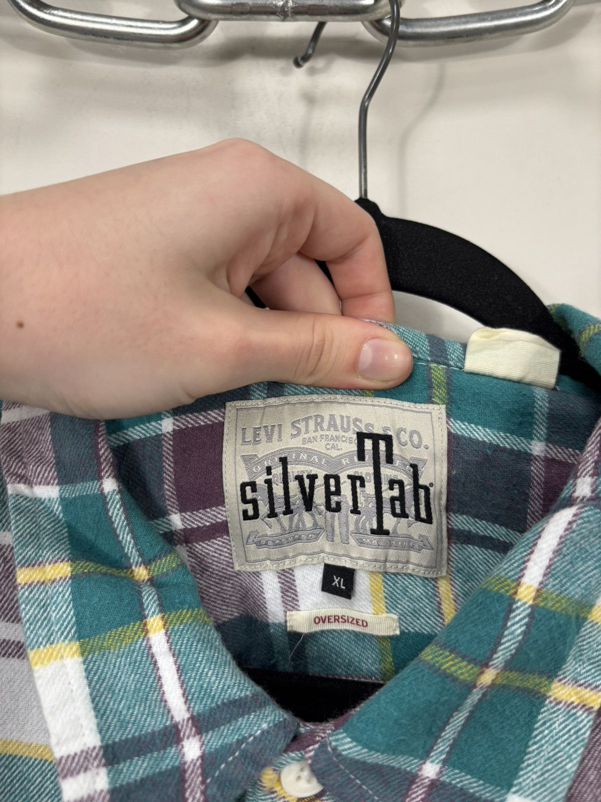 Levi's Levi’s Silver Tab Oversized Men’s Plaid Check Flannel Shirt Size US XL / EU 56 / 4 - 10 Thumbnail