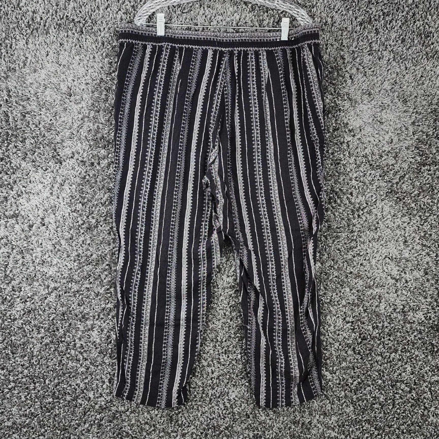 Jessica Simpson JESSICA SIMPSON Harem Pants Womens Black White Loose XL 100% Viscose Size 40" / US 18 - 5 Thumbnail