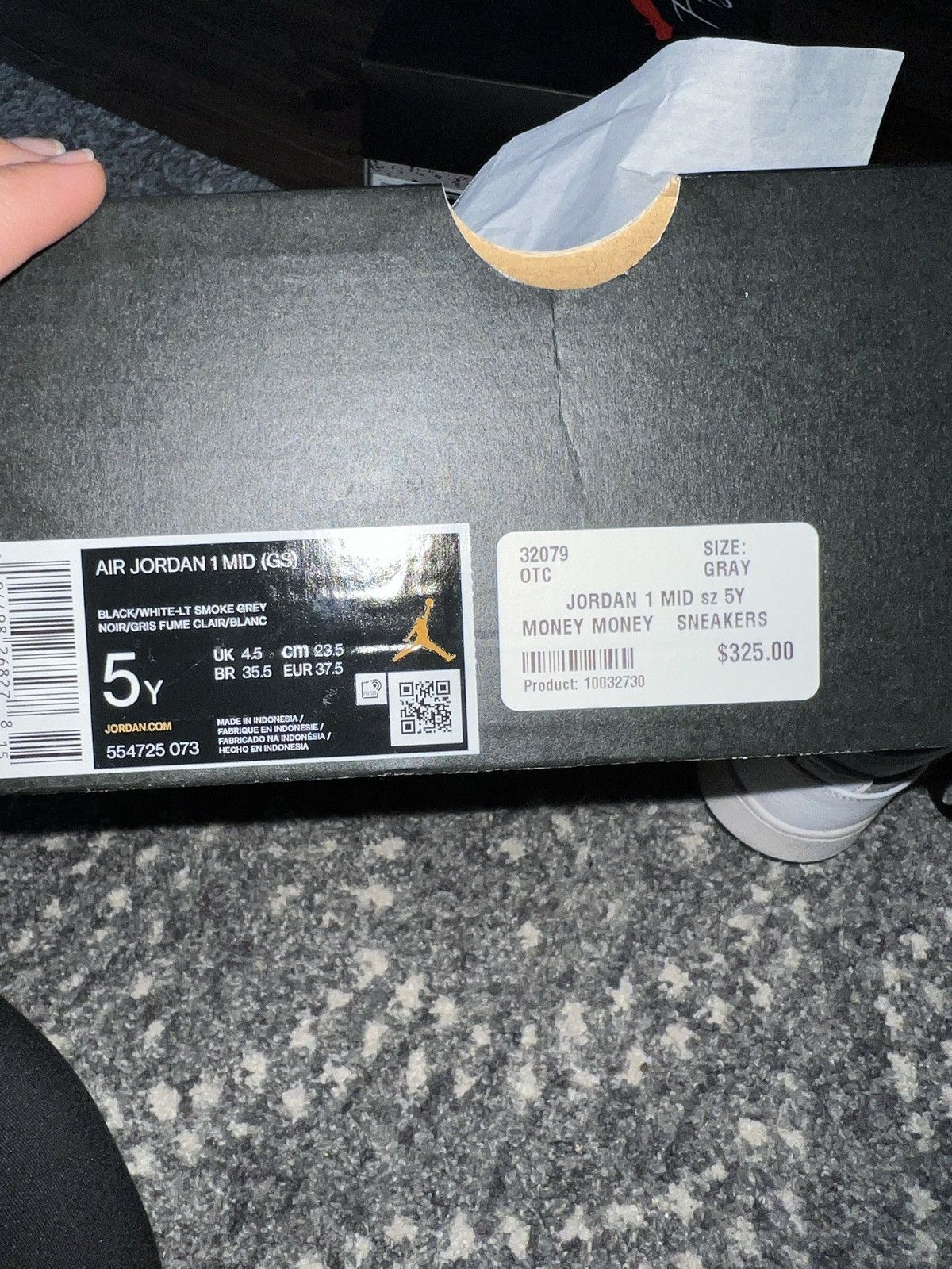 Jordan Brand Air Jordan 1 mid WHITE SHADOW Size US 5 / EU 37 - 9 Thumbnail