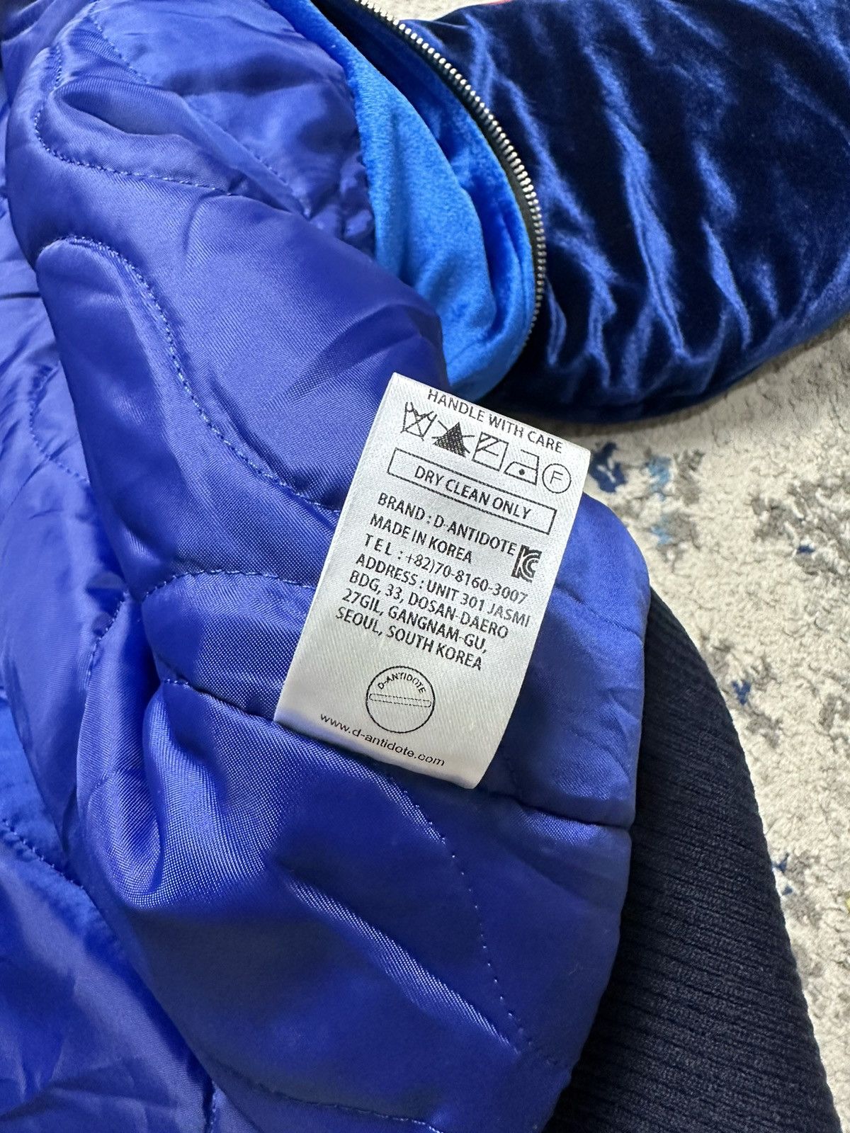 Fila × Japanese Brand D-Antidote x Fila Logo Velvet Stadium Jacket Blue/Navy Size US M / EU 48-50 / 2 - 9 Thumbnail
