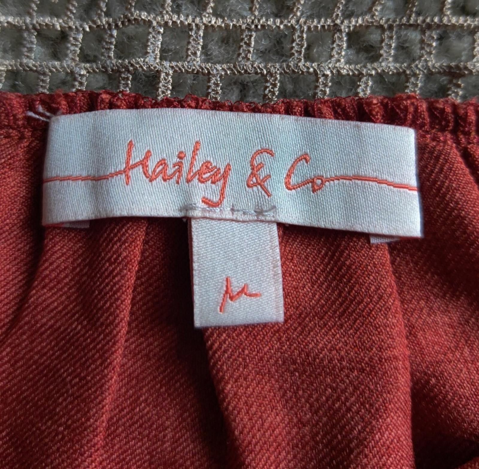 Other Hailey & Co Knitted Shoulder Top Rust Color Boho Shirt Blous Size M / US 6-8 / IT 42-44 - 6 Thumbnail