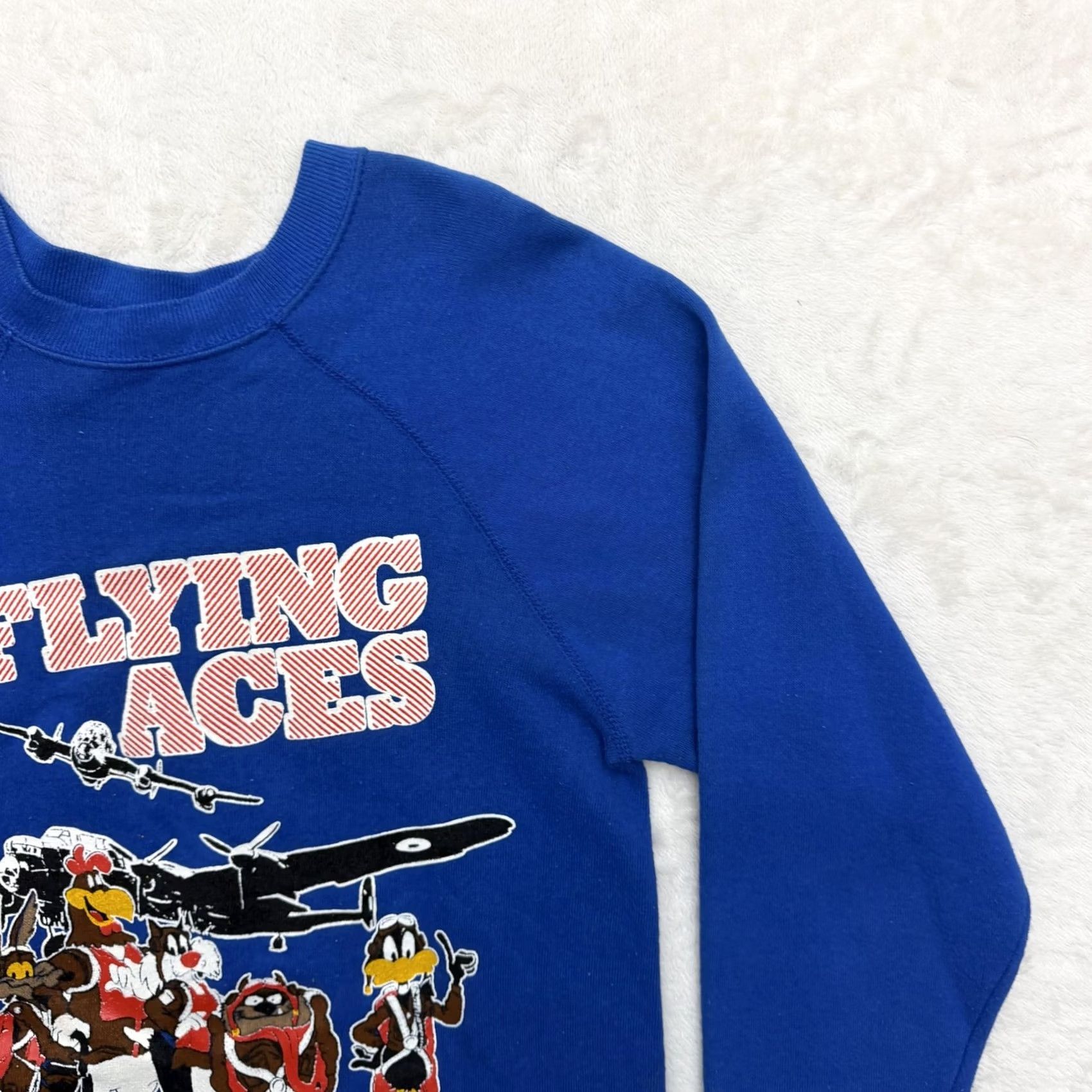 Vintage VINTAGE Artex Flying Aces Torrejon Looney Tunes Sweatshirt Mens Medium Blue 1988 Size US M / EU 48-50 / 2 - 3 Thumbnail