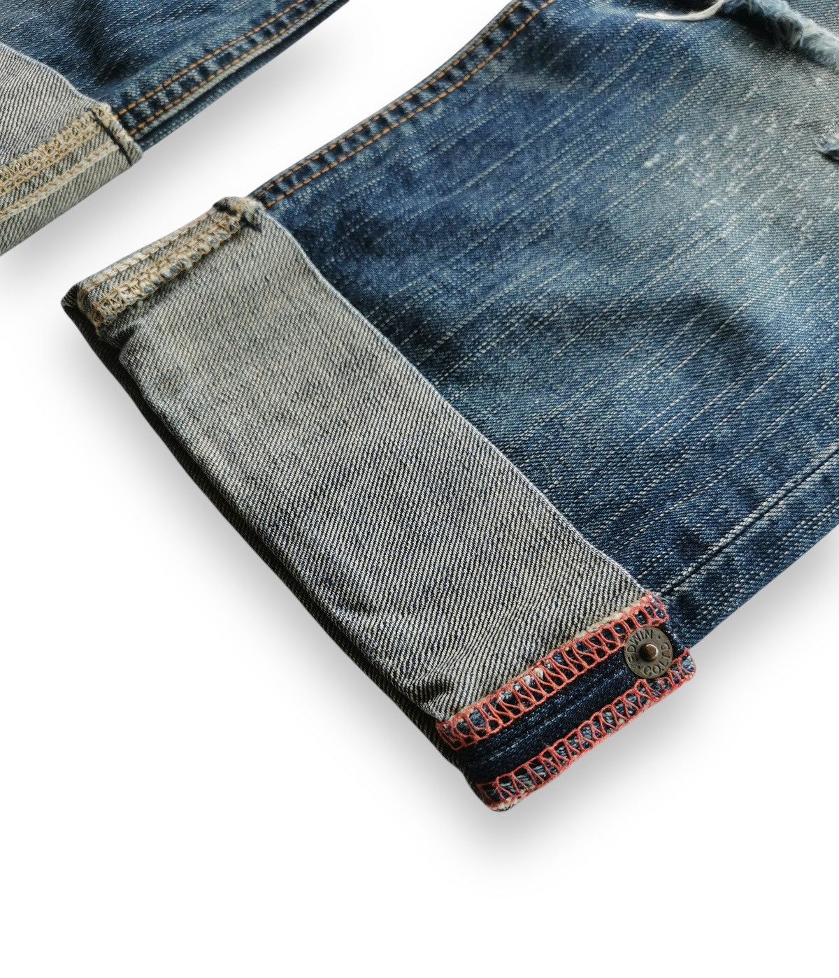 Miss Edwin 503 Cropped Distressed Denim Jeans Women Size 30