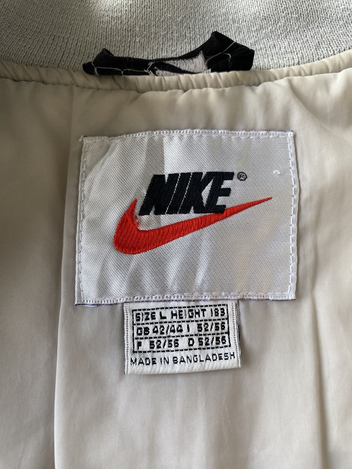 Nike × Vintage Vintage 90’s Grey Nike Big Swoosh Bomber Jacket Size US L / EU 52-54 / 3 - 8 Thumbnail
